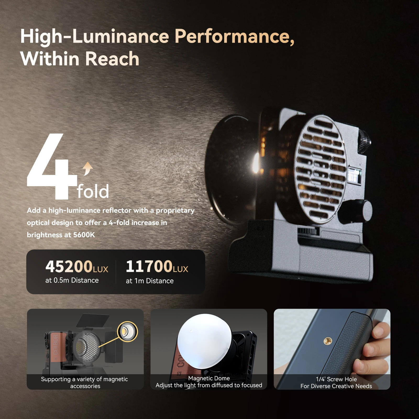 COLBOR W100R Kit 100W 2700-6500K RGBWW Led Video Light with Battery Built-in NFC for Camera Studio Photography Fill Lamp
