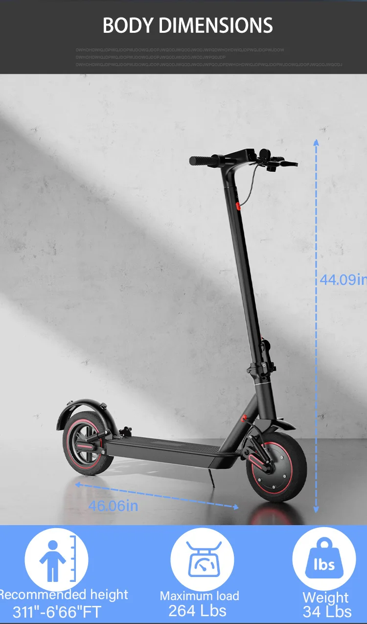 T1/T1 Pro Electric Scooter for Adults, 36V 10.4Ah Battery, 8/10-inch Tubeless Tires, Urban, Portable, Foldable Design