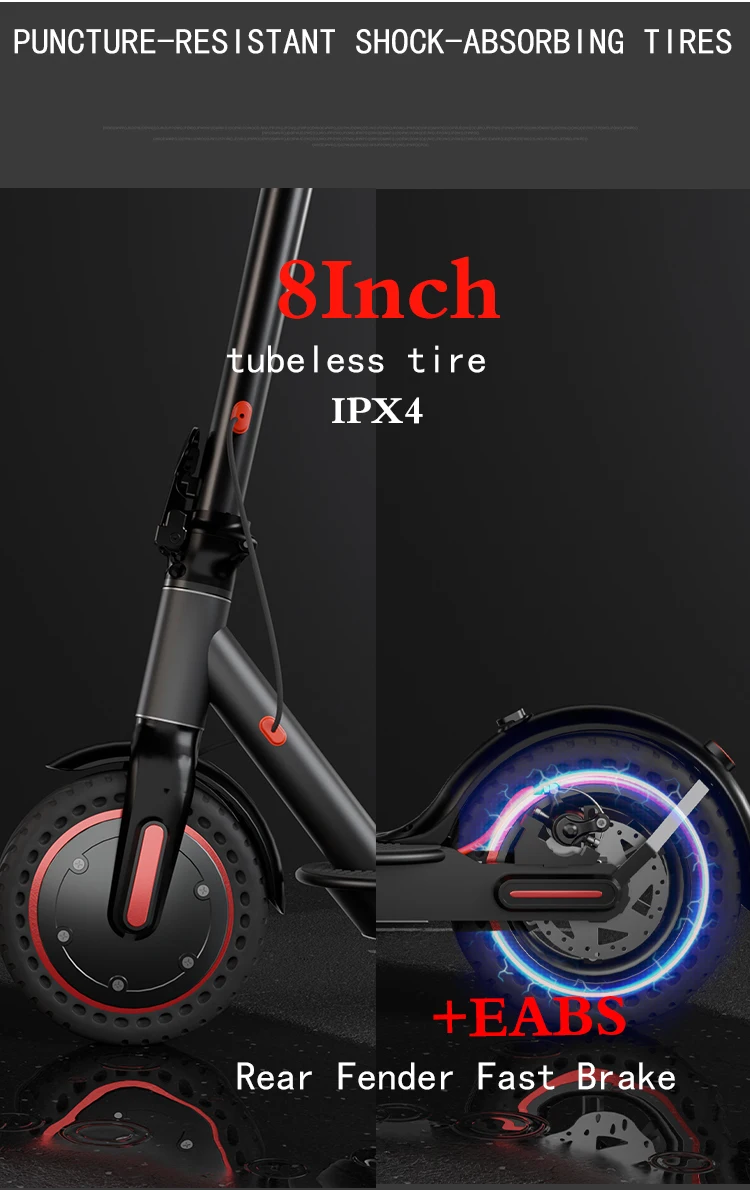 T1/T1 Pro Electric Scooter for Adults, 36V 10.4Ah Battery, 8/10-inch Tubeless Tires, Urban, Portable, Foldable Design