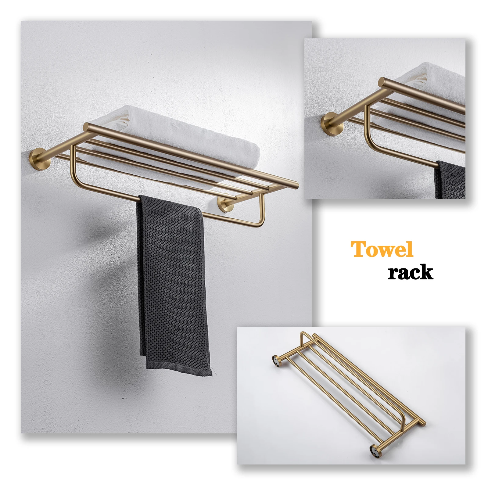 SUS 304 Stainless Steel Bathroom Accessories Wall Monted Toilet Showerroom Towel Rack Bathroom Set