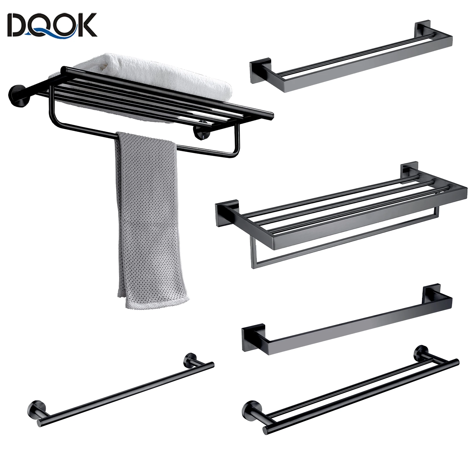 SUS 304 Stainless Steel Bathroom Accessories Wall Monted Toilet Showerroom Towel Rack Bathroom Set