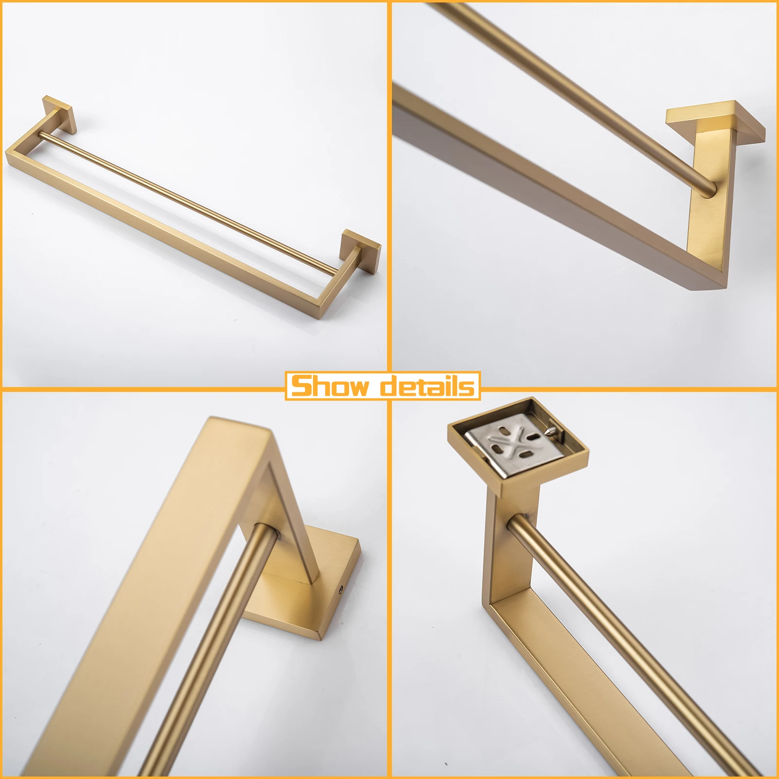 SUS 304 Stainless Steel Bathroom Accessories Wall Monted Toilet Showerroom Towel Rack Bathroom Set