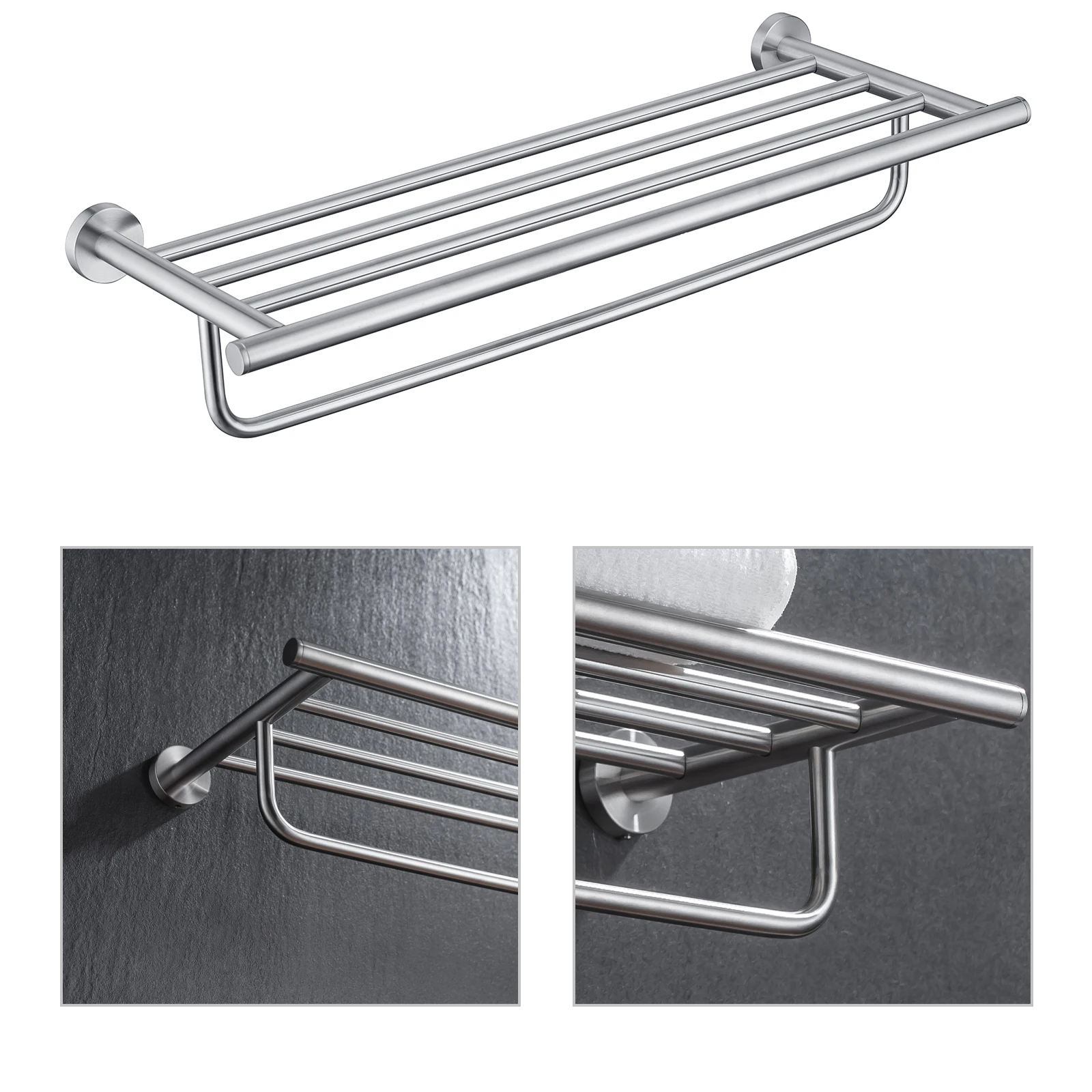 SUS 304 Stainless Steel Bathroom Accessories Wall Monted Toilet Showerroom Towel Rack Bathroom Set