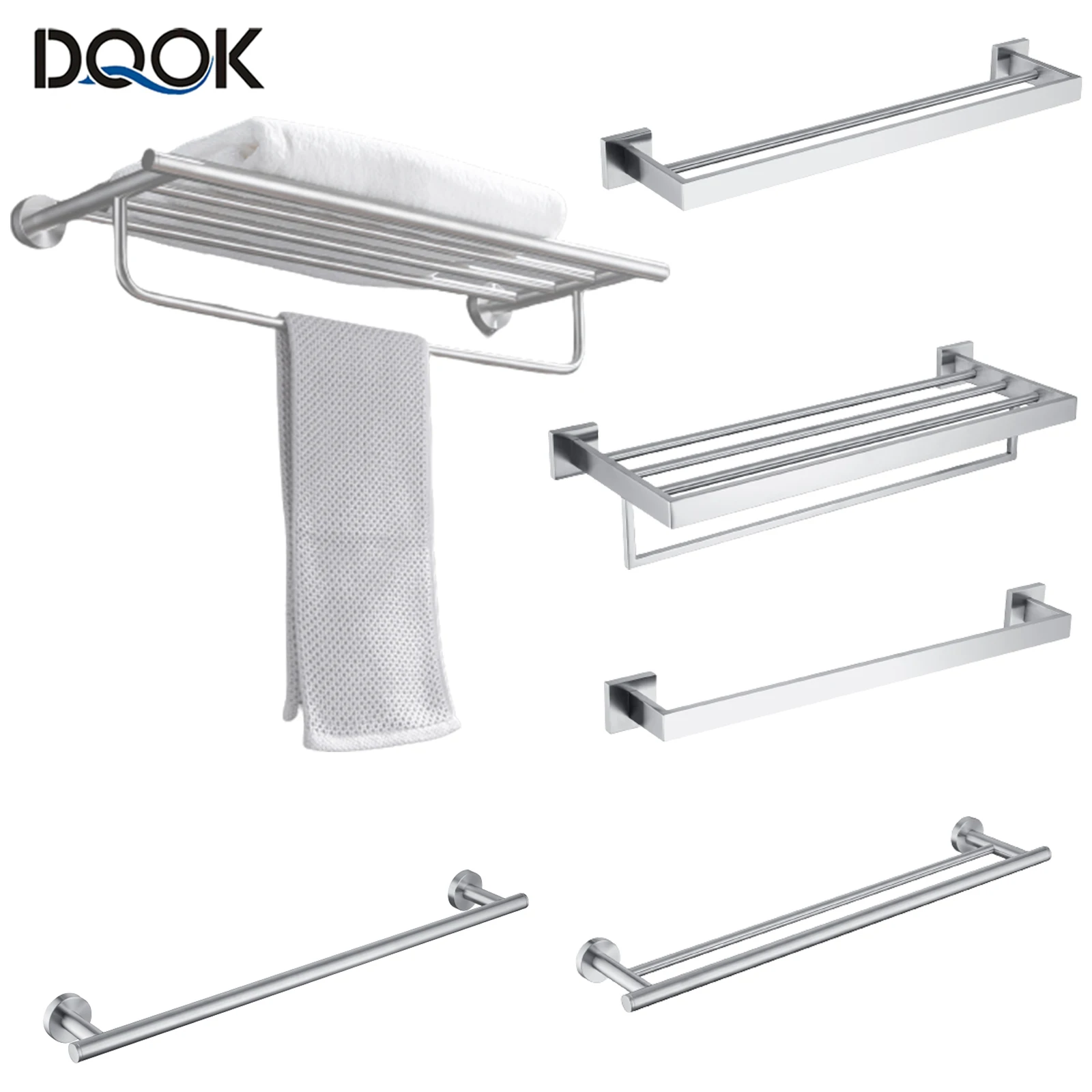 SUS 304 Stainless Steel Bathroom Accessories Wall Monted Toilet Showerroom Towel Rack Bathroom Set