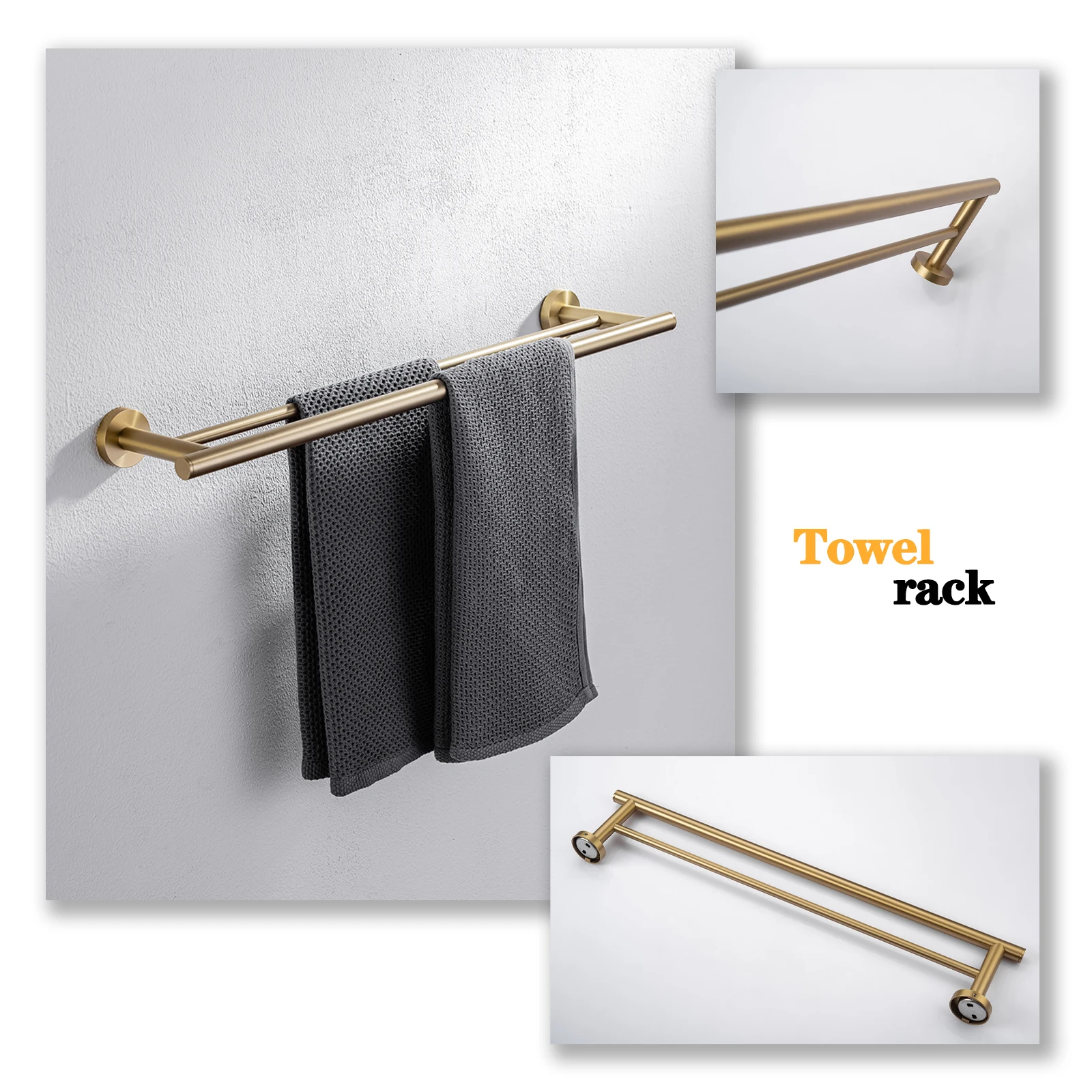 SUS 304 Stainless Steel Bathroom Accessories Wall Monted Toilet Showerroom Towel Rack Bathroom Set
