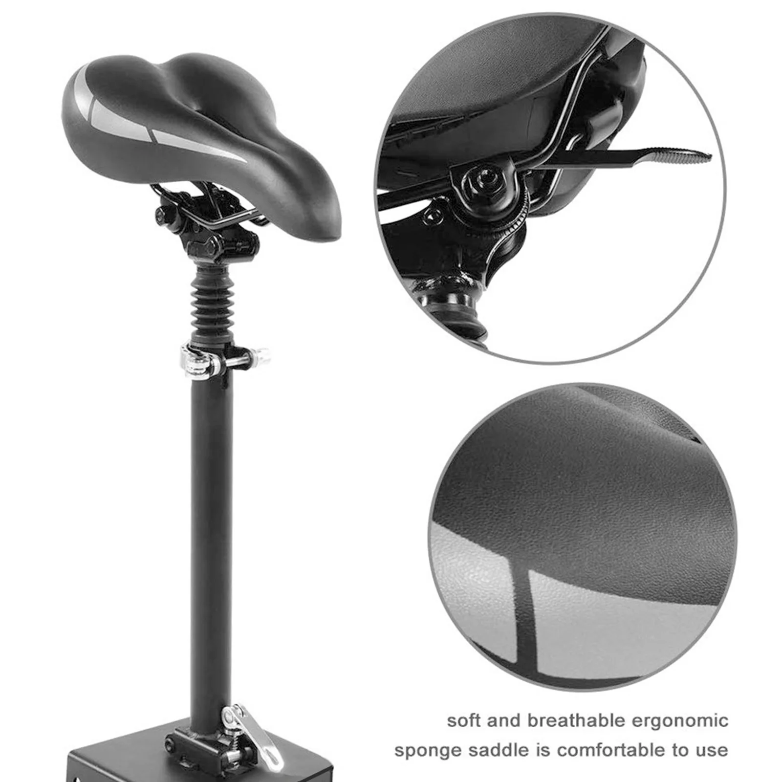 Foldable Electric Scooter Seat Adjustable Skateboard Saddle for NINEBOT G30 MAX