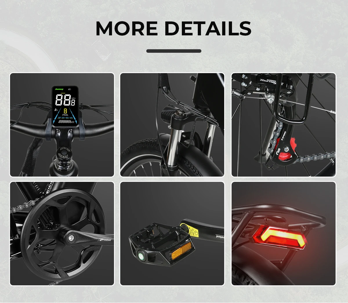 Samebike RS-A01 Pro Electric Bike Adults 26" City ebike with 36V 15Ah Removable Battery