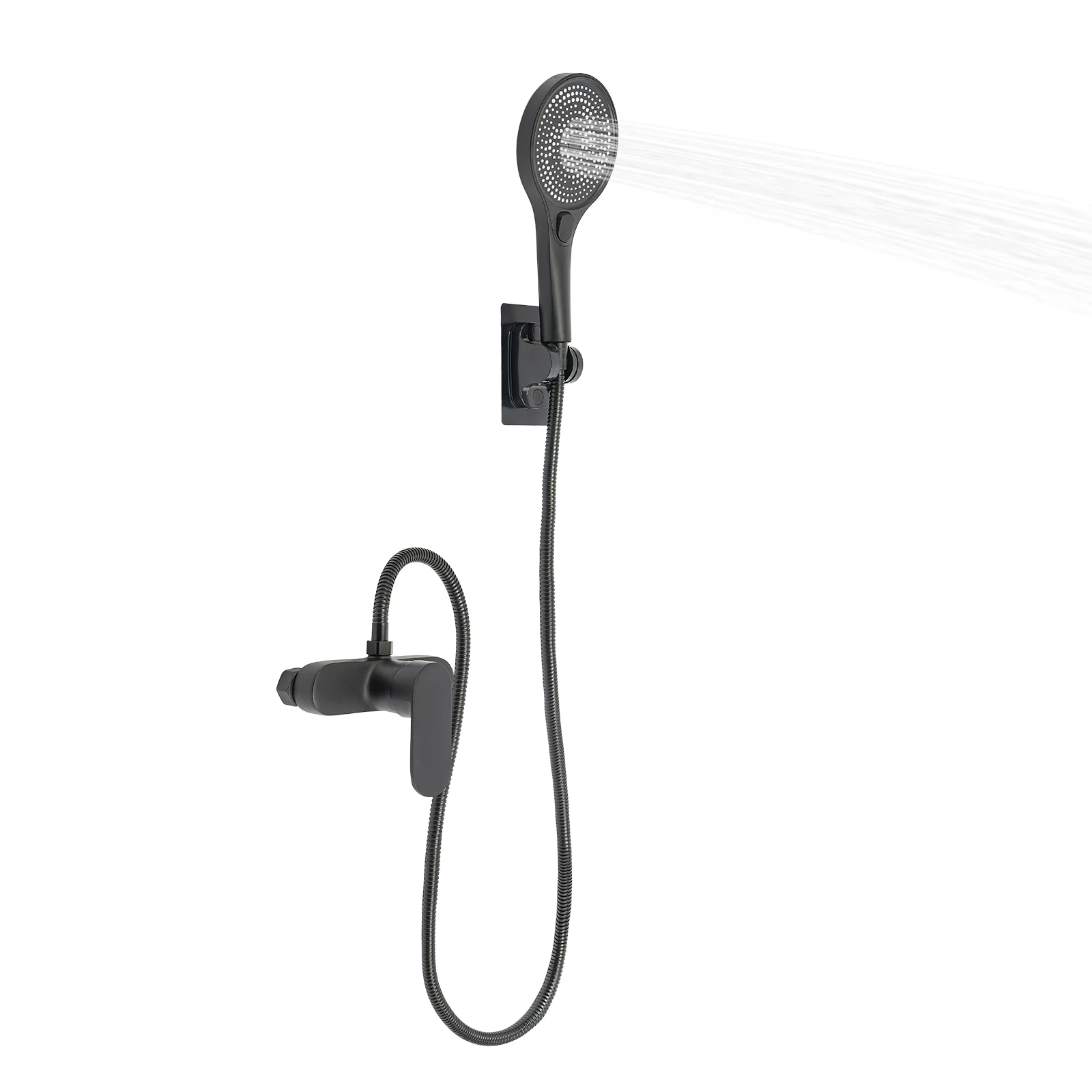 Bathroom Thermostatic Shower Mixer Tap Hot and Cold Bathroom Mixer Bathtub Faucet Set Wall for Home/Hotel Use Black/Silver