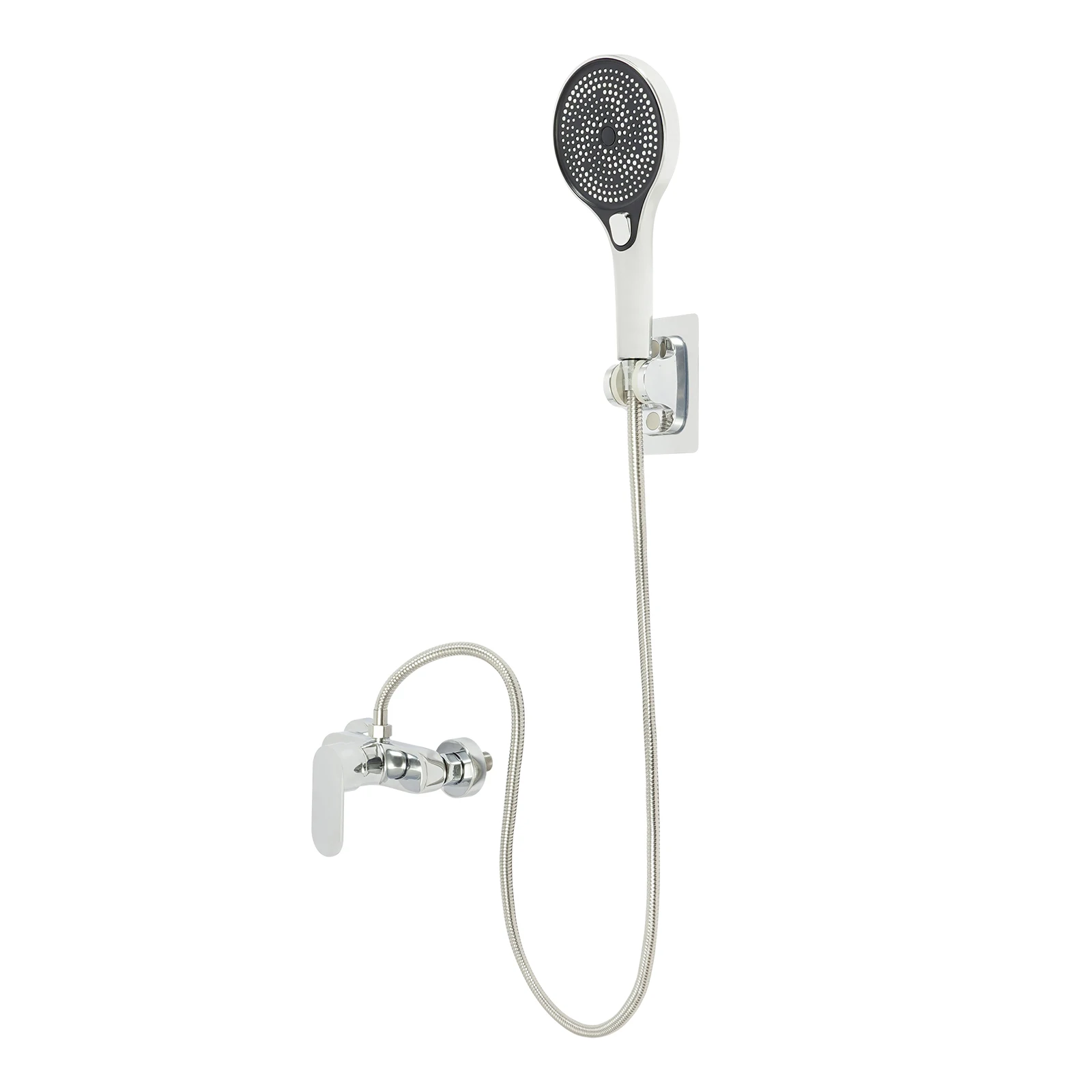 Bathroom Thermostatic Shower Mixer Tap Hot and Cold Bathroom Mixer Bathtub Faucet Set Wall for Home/Hotel Use Black/Silver