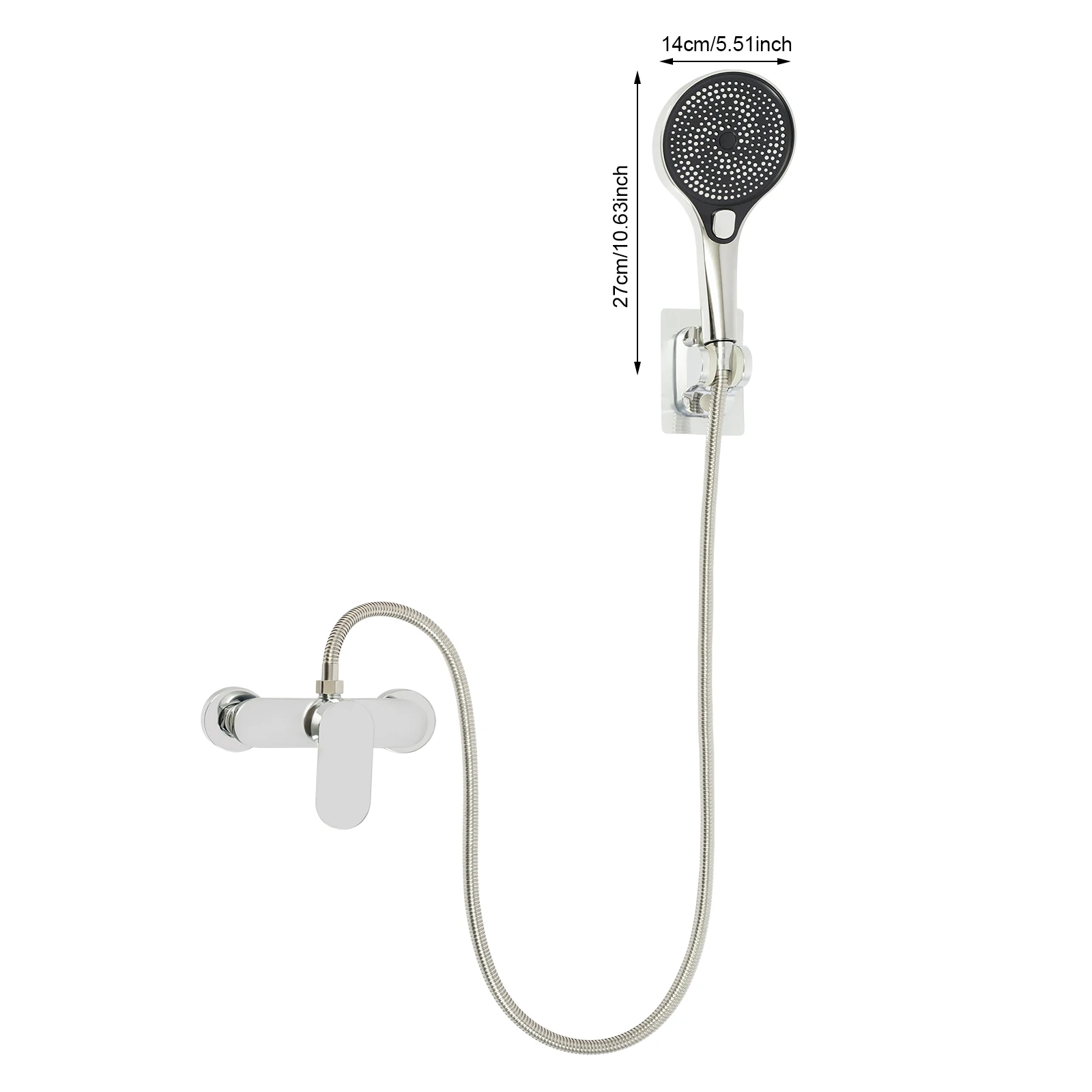 Bathroom Thermostatic Shower Mixer Tap Hot and Cold Bathroom Mixer Bathtub Faucet Set Wall for Home/Hotel Use Black/Silver