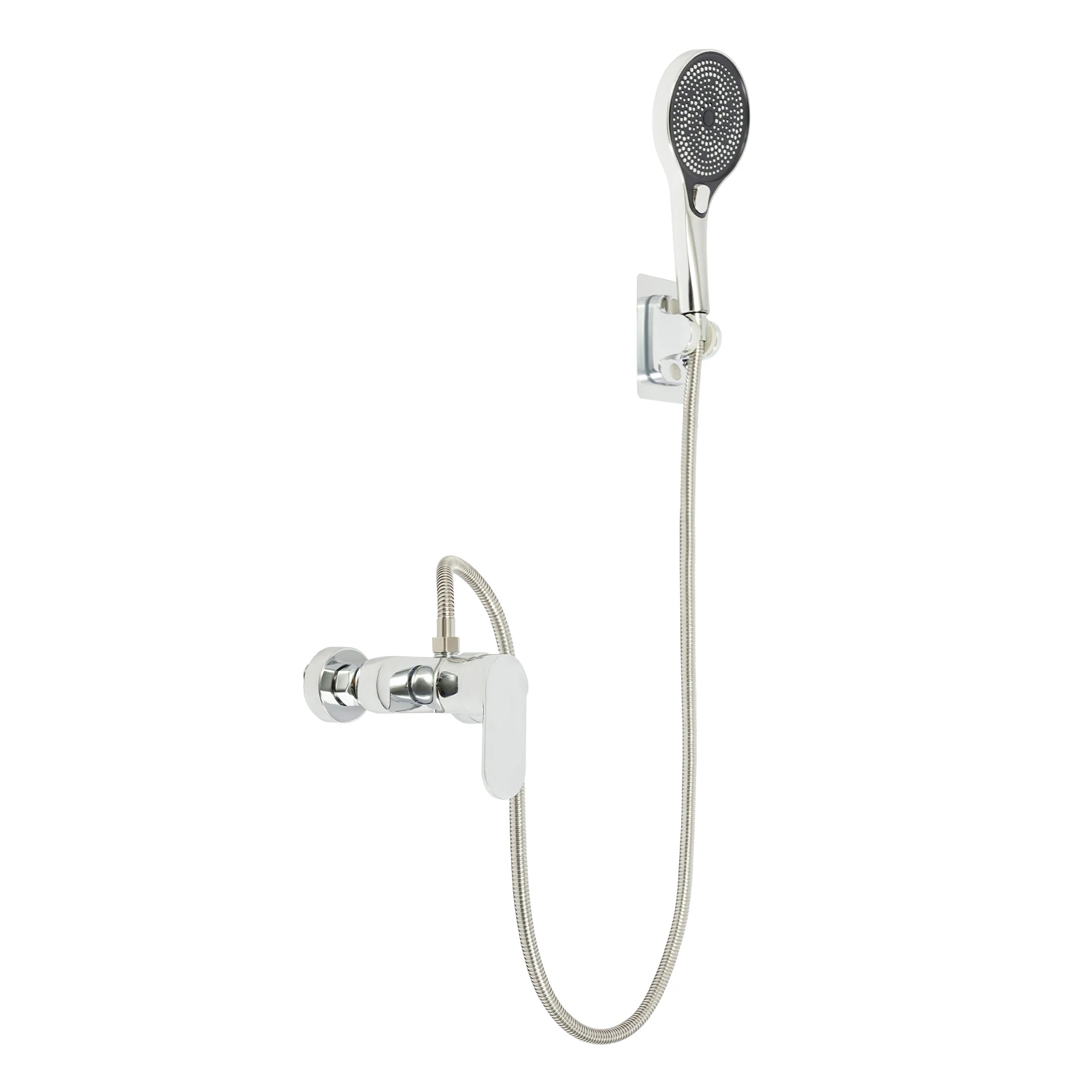 Bathroom Thermostatic Shower Mixer Tap Hot and Cold Bathroom Mixer Bathtub Faucet Set Wall for Home/Hotel Use Black/Silver
