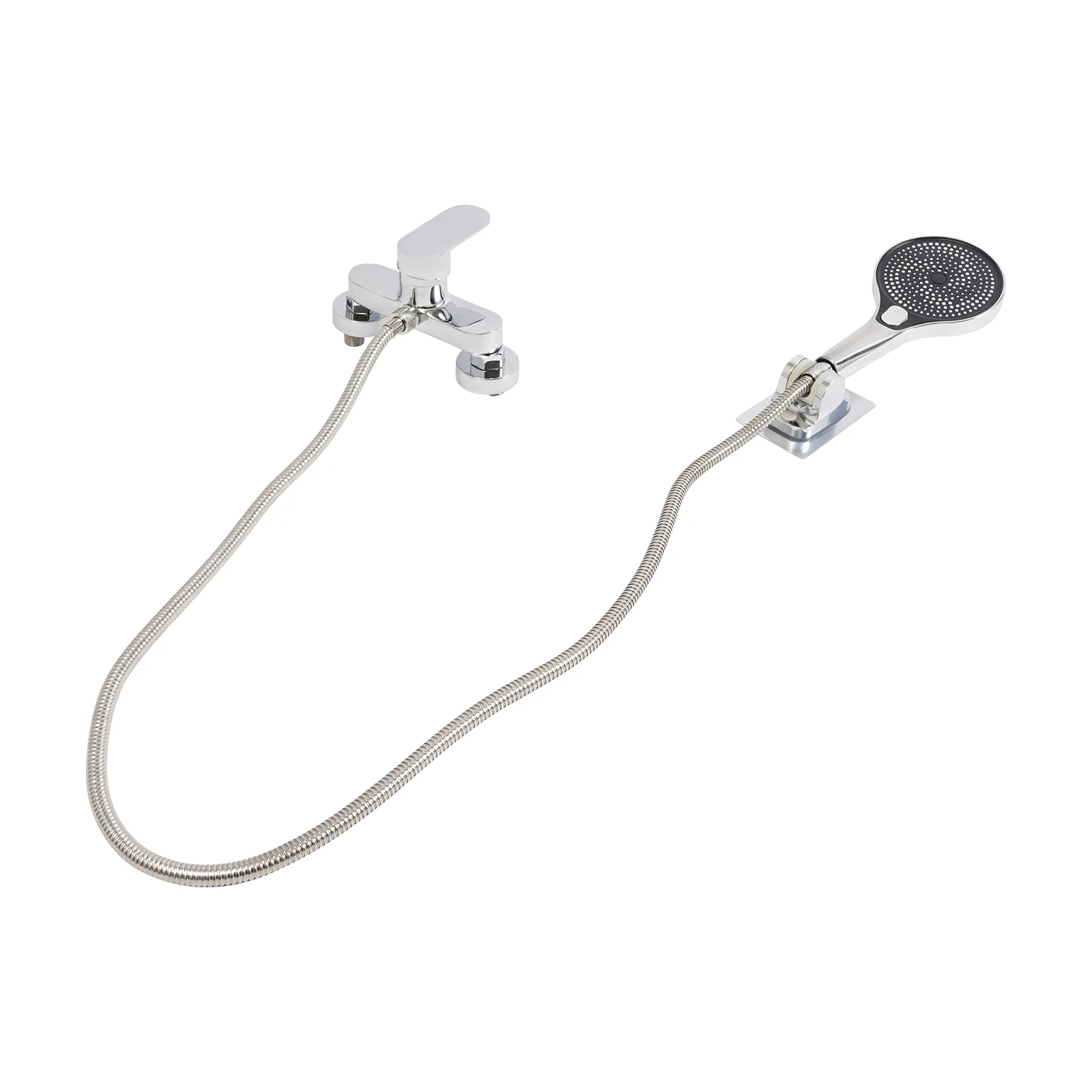 Bathroom Thermostatic Shower Mixer Tap Hot and Cold Bathroom Mixer Bathtub Faucet Set Wall for Home/Hotel Use Black/Silver