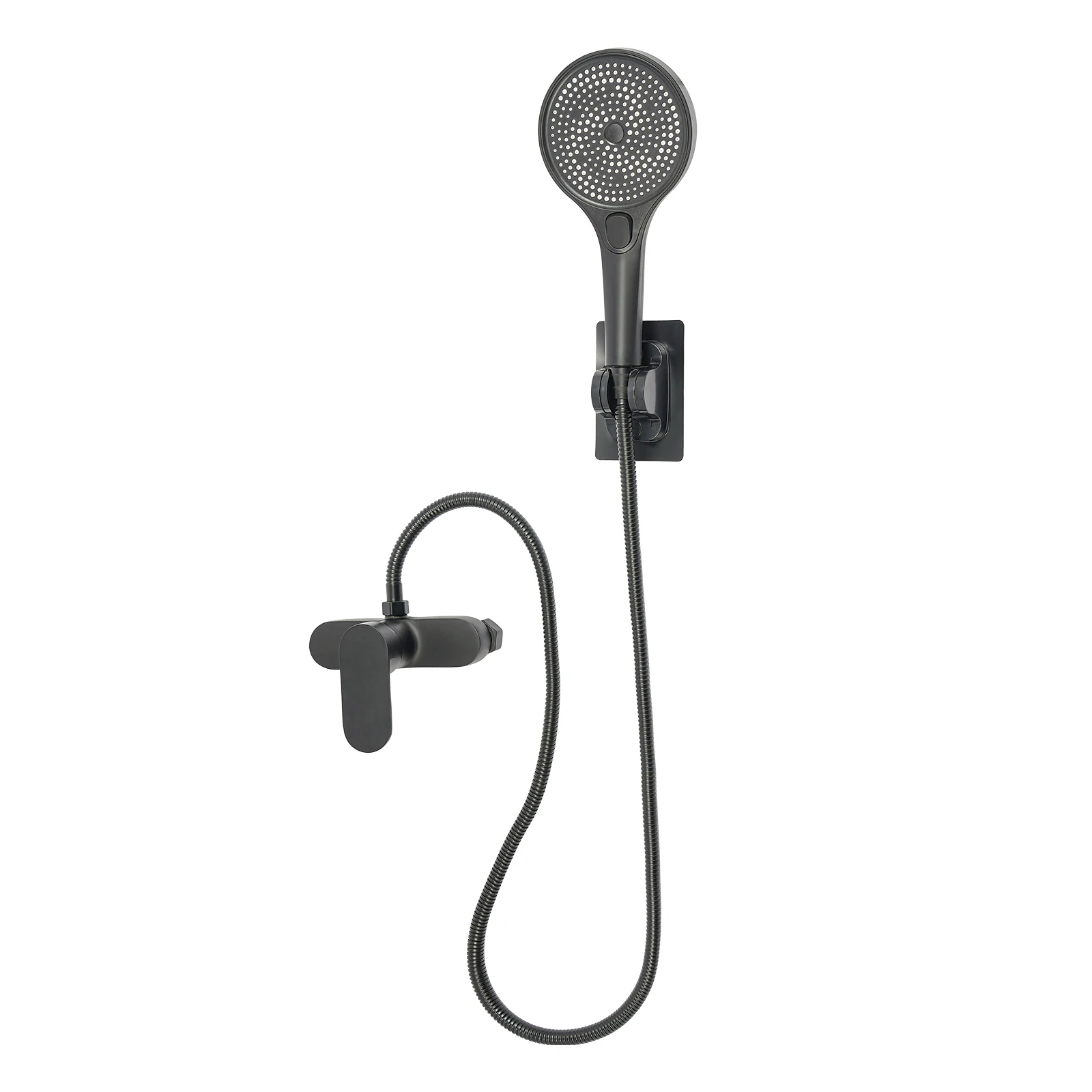 Bathroom Thermostatic Shower Mixer Tap Hot and Cold Bathroom Mixer Bathtub Faucet Set Wall for Home/Hotel Use Black/Silver