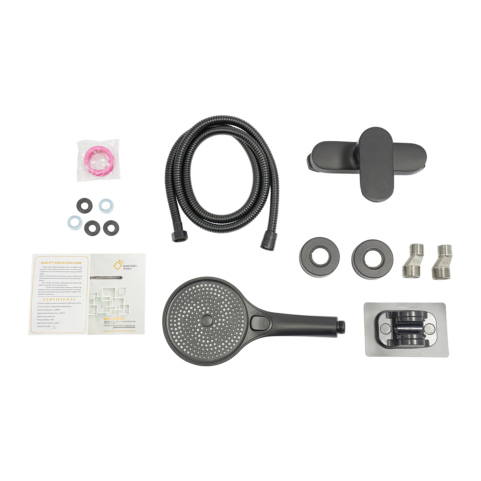 Bathroom Thermostatic Shower Mixer Tap Hot and Cold Bathroom Mixer Bathtub Faucet Set Wall for Home/Hotel Use Black/Silver