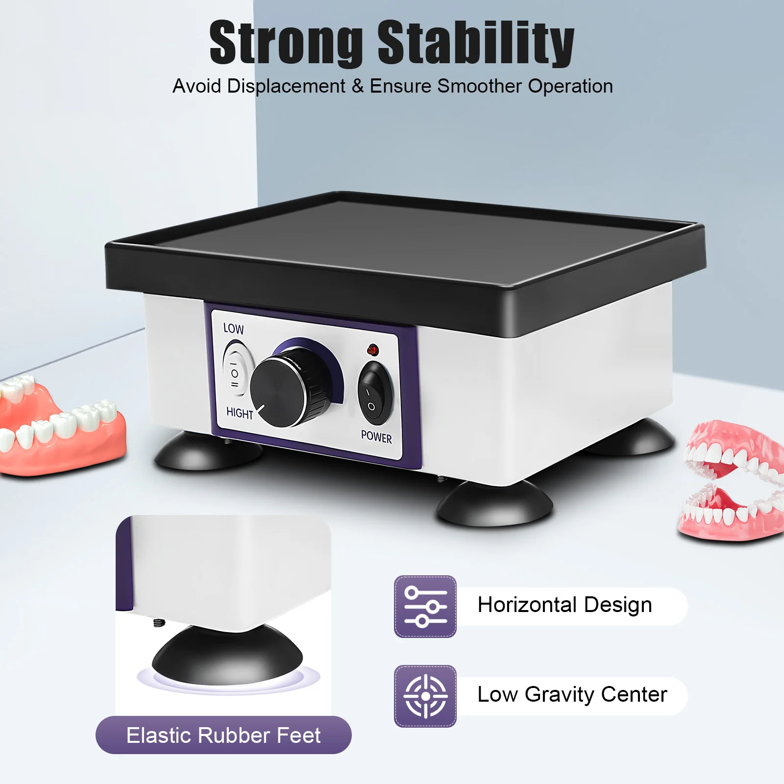 120w Square Dental Vibrator Variable Speed Lab Shaker Oscillator Vibrating Machine To Make Various Plaster Models