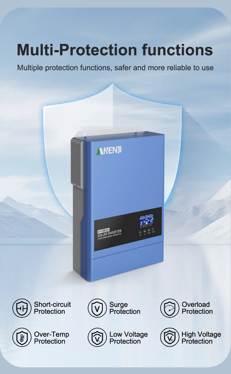 6.2KW 4.2KW Hybrid Solar Inverter 24V 48V Pure Sine Wave 230V 120A 100A Solar Charger MPPT Inverter Off Grid Tie On Grid PV 500V