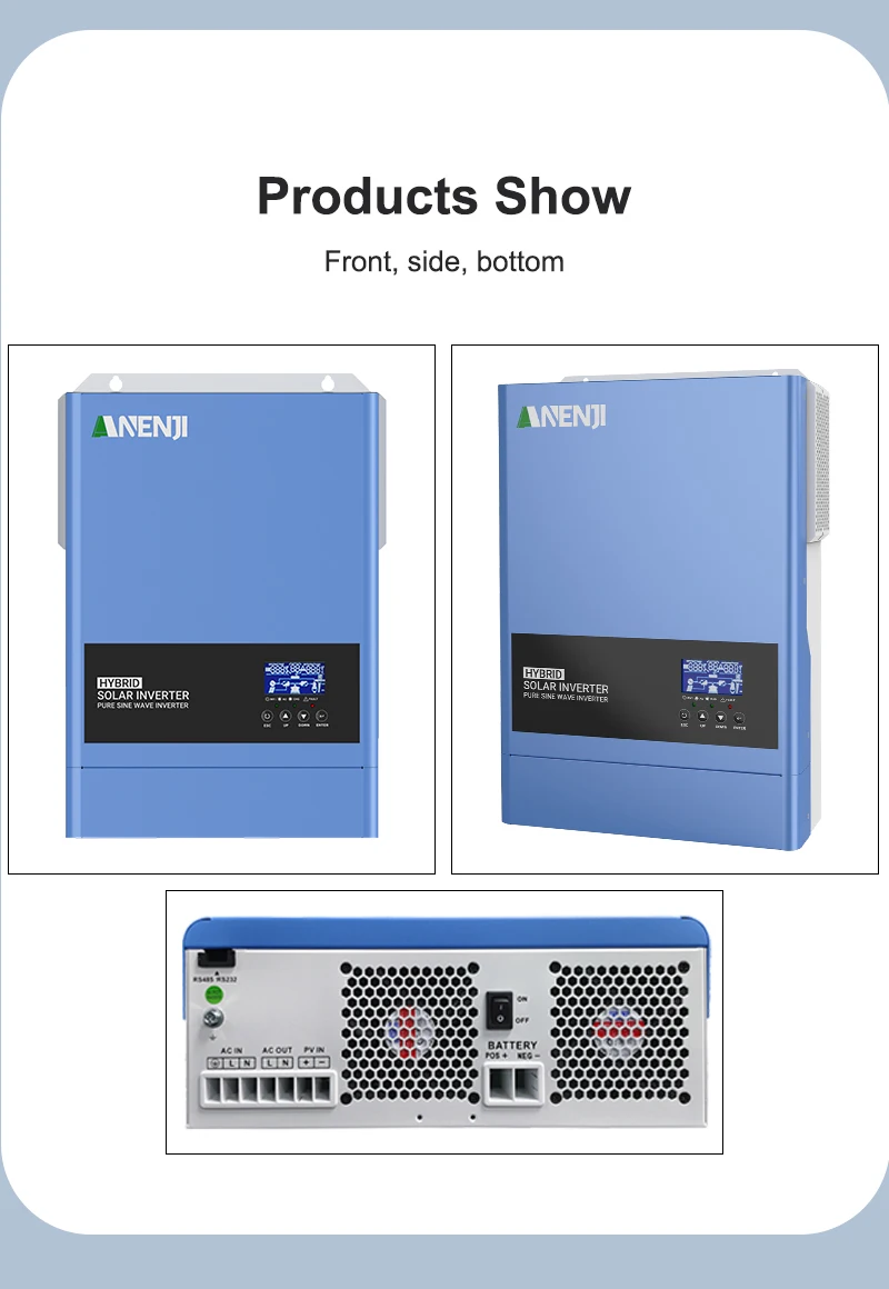 6.2KW 4.2KW Hybrid Solar Inverter 24V 48V Pure Sine Wave 230V 120A 100A Solar Charger MPPT Inverter Off Grid Tie On Grid PV 500V