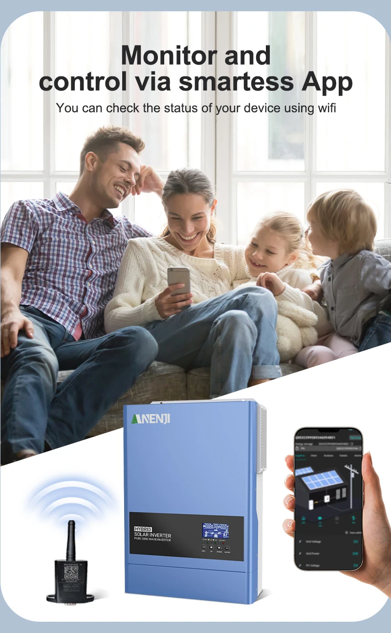 6.2KW 4.2KW Hybrid Solar Inverter 24V 48V Pure Sine Wave 230V 120A 100A Solar Charger MPPT Inverter Off Grid Tie On Grid PV 500V