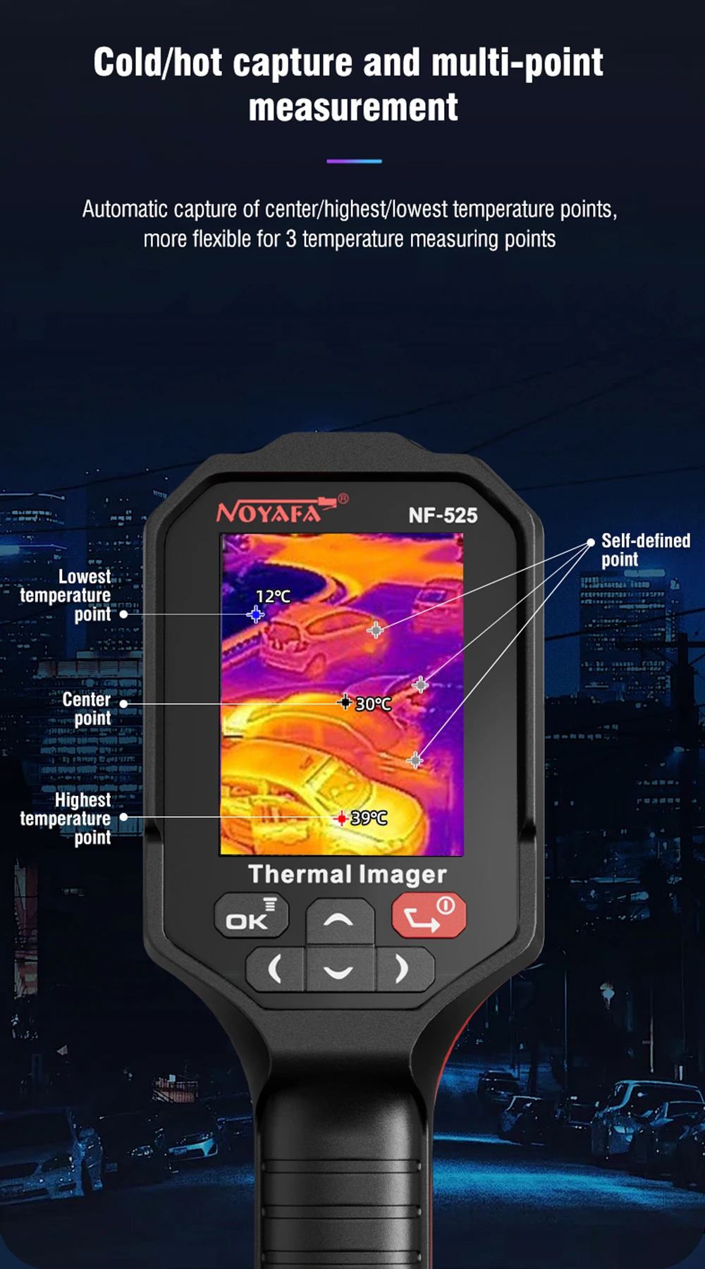 NOYAFA 120x90 Infrared Thermal Imager NF-525 Professional Thermal Imaging Camera Pipeline Heating Leak Automotive Inspect
