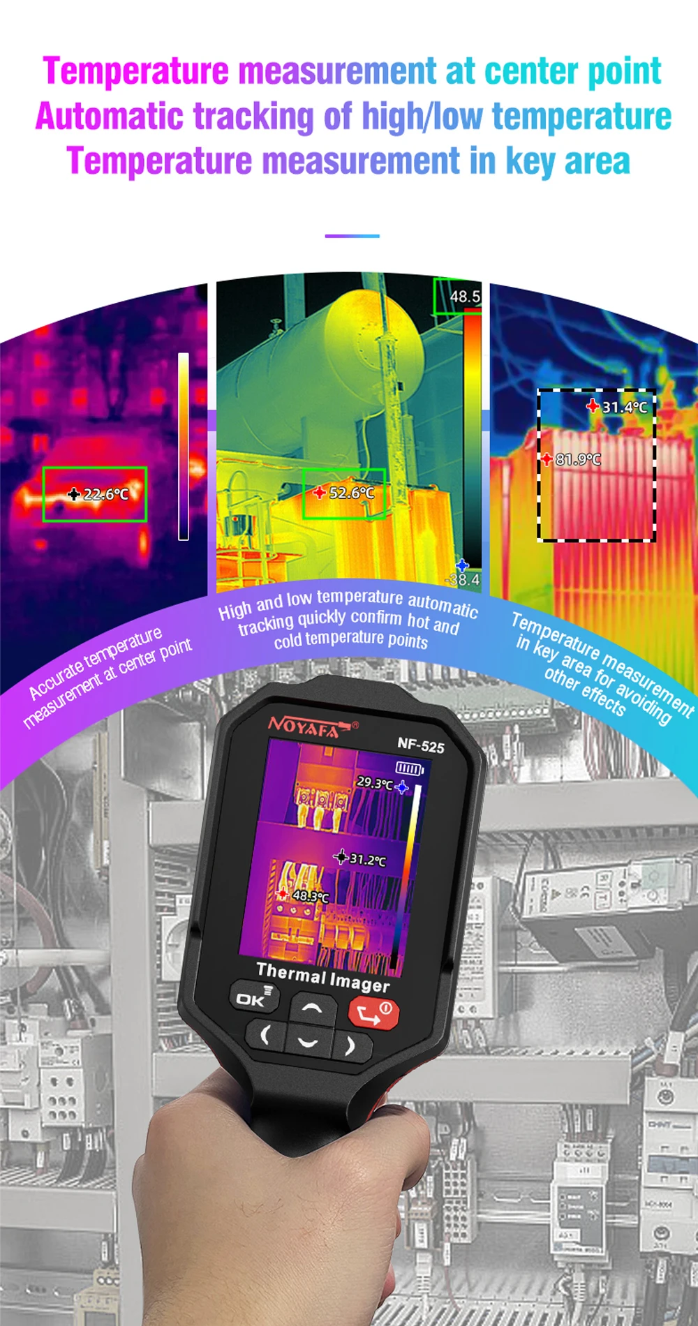 NOYAFA 120x90 Infrared Thermal Imager NF-525 Professional Thermal Imaging Camera Pipeline Heating Leak Automotive Inspect