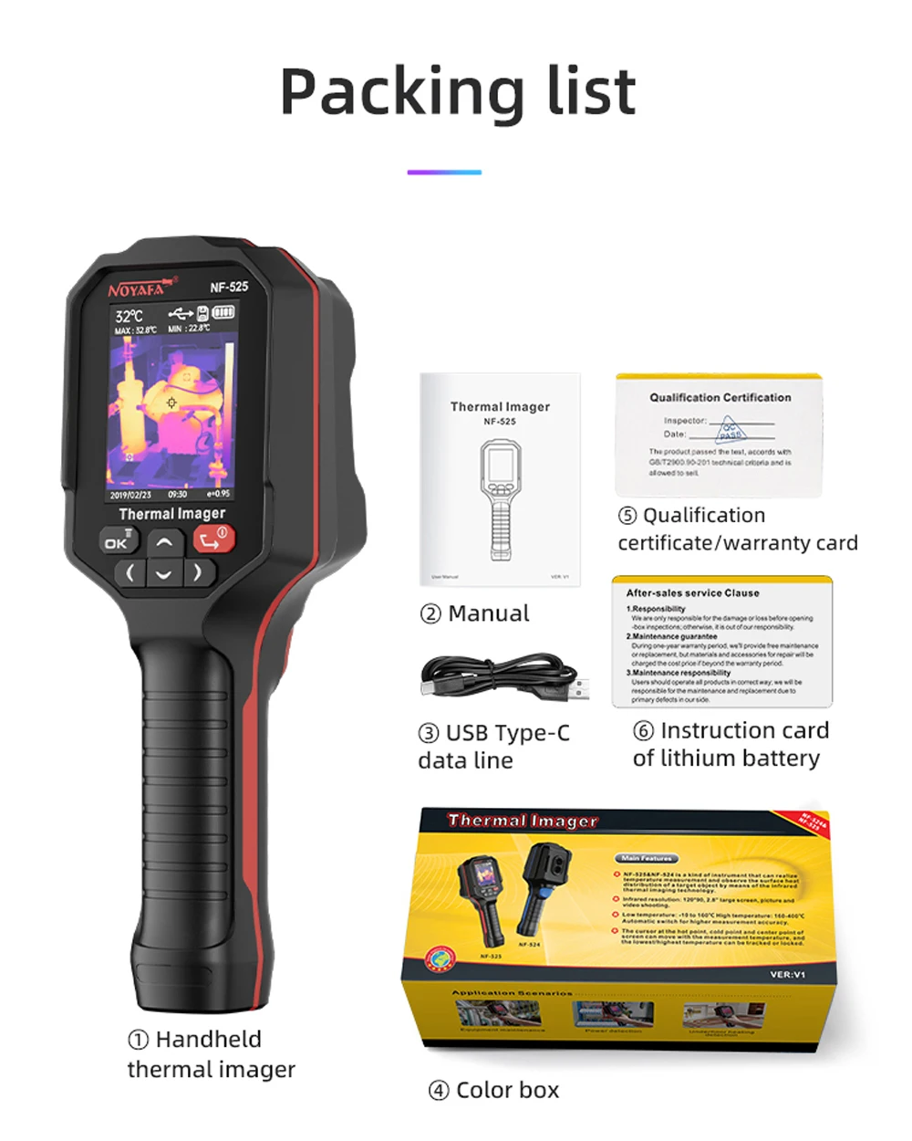 NOYAFA 120x90 Infrared Thermal Imager NF-525 Professional Thermal Imaging Camera Pipeline Heating Leak Automotive Inspect