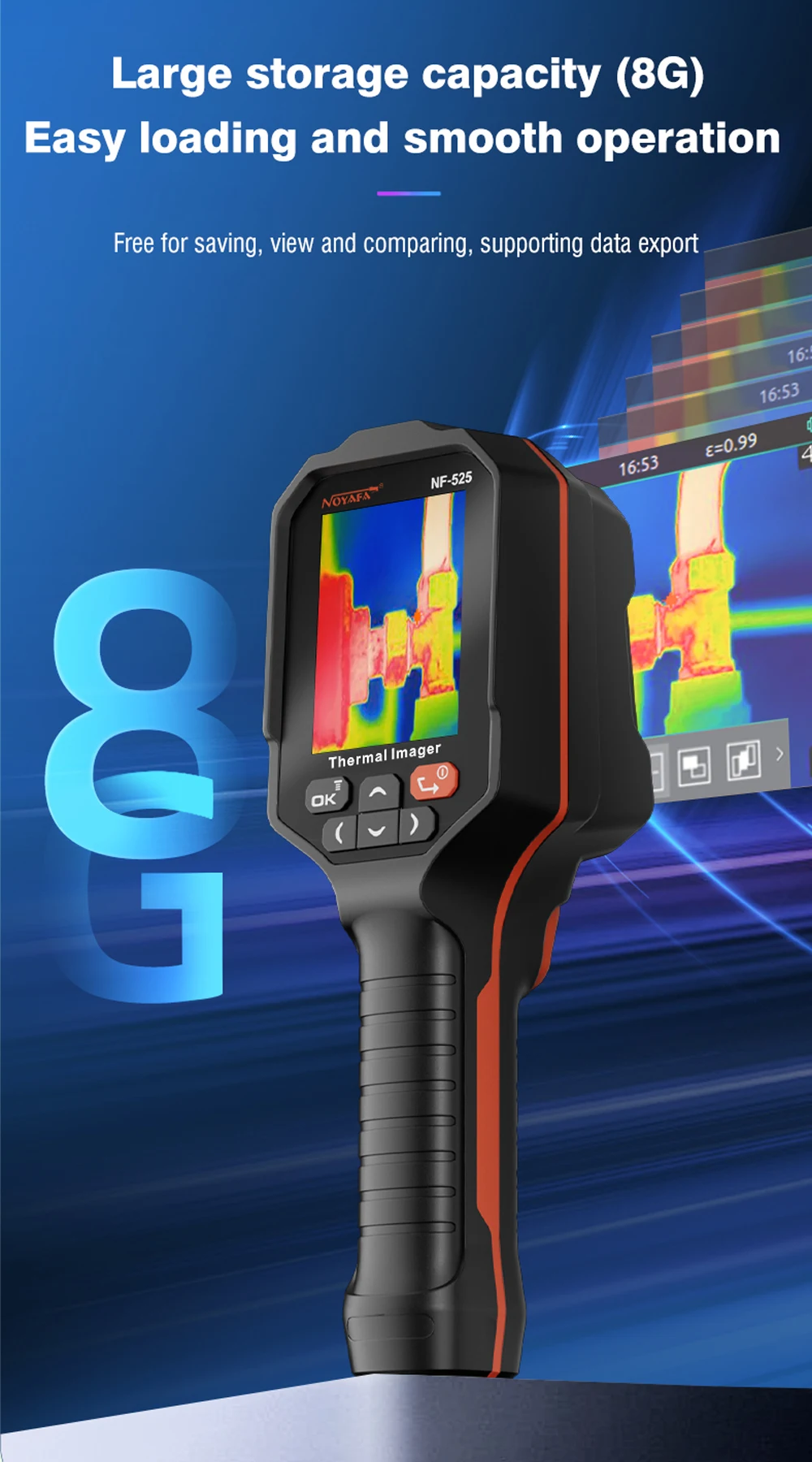 NOYAFA 120x90 Infrared Thermal Imager NF-525 Professional Thermal Imaging Camera Pipeline Heating Leak Automotive Inspect