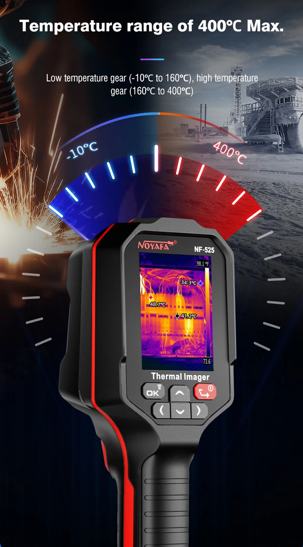 NOYAFA 120x90 Infrared Thermal Imager NF-525 Professional Thermal Imaging Camera Pipeline Heating Leak Automotive Inspect