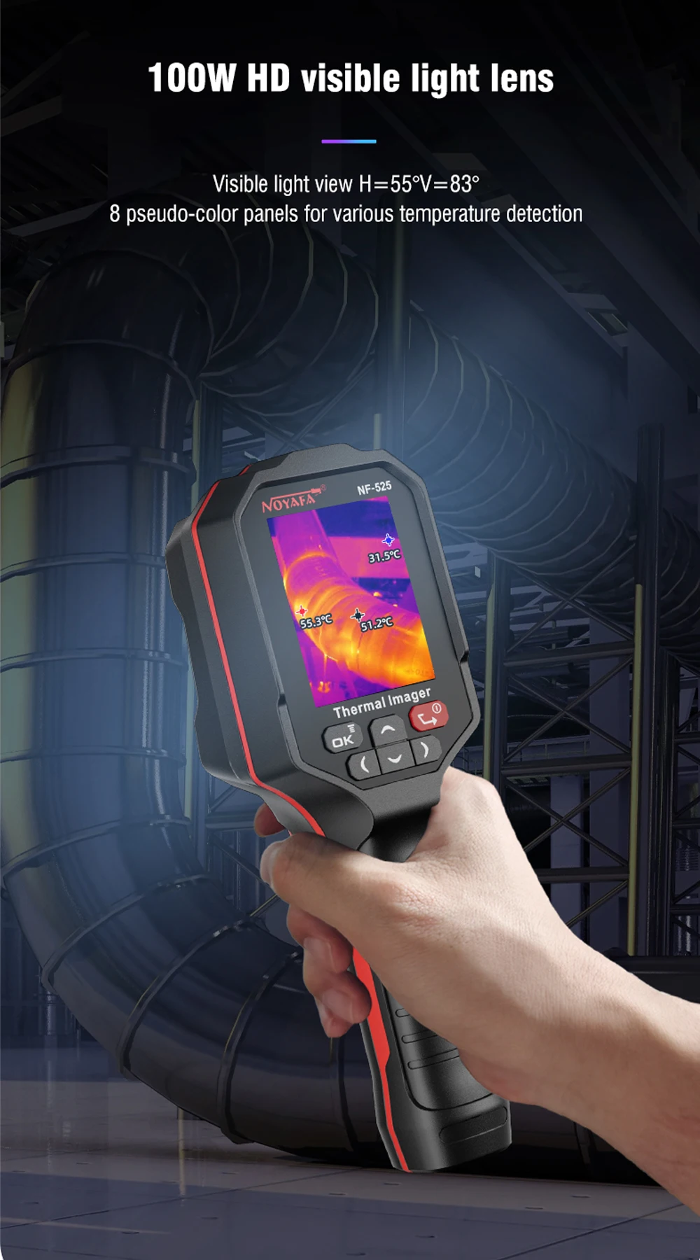 NOYAFA 120x90 Infrared Thermal Imager NF-525 Professional Thermal Imaging Camera Pipeline Heating Leak Automotive Inspect