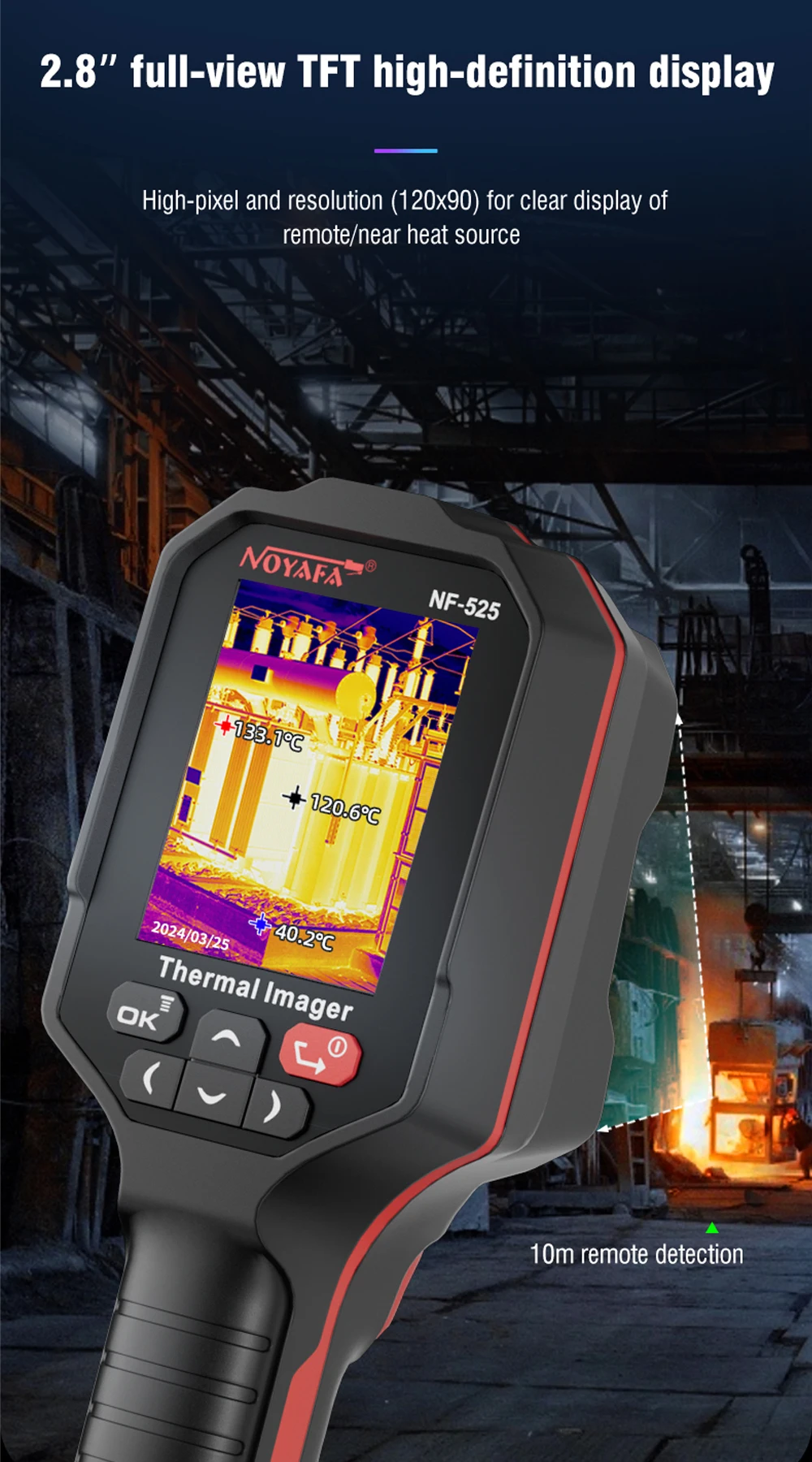 NOYAFA 120x90 Infrared Thermal Imager NF-525 Professional Thermal Imaging Camera Pipeline Heating Leak Automotive Inspect