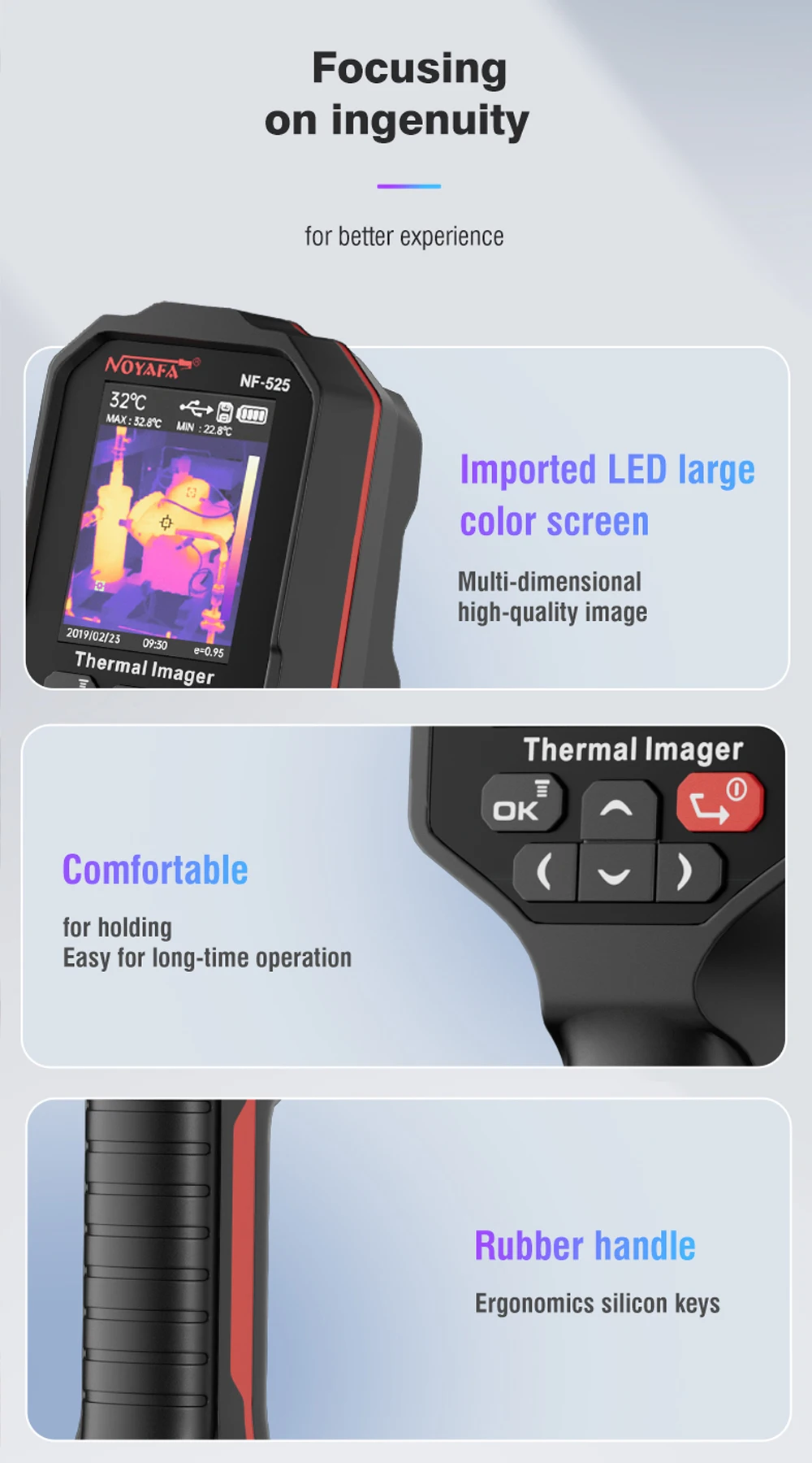 NOYAFA 120x90 Infrared Thermal Imager NF-525 Professional Thermal Imaging Camera Pipeline Heating Leak Automotive Inspect