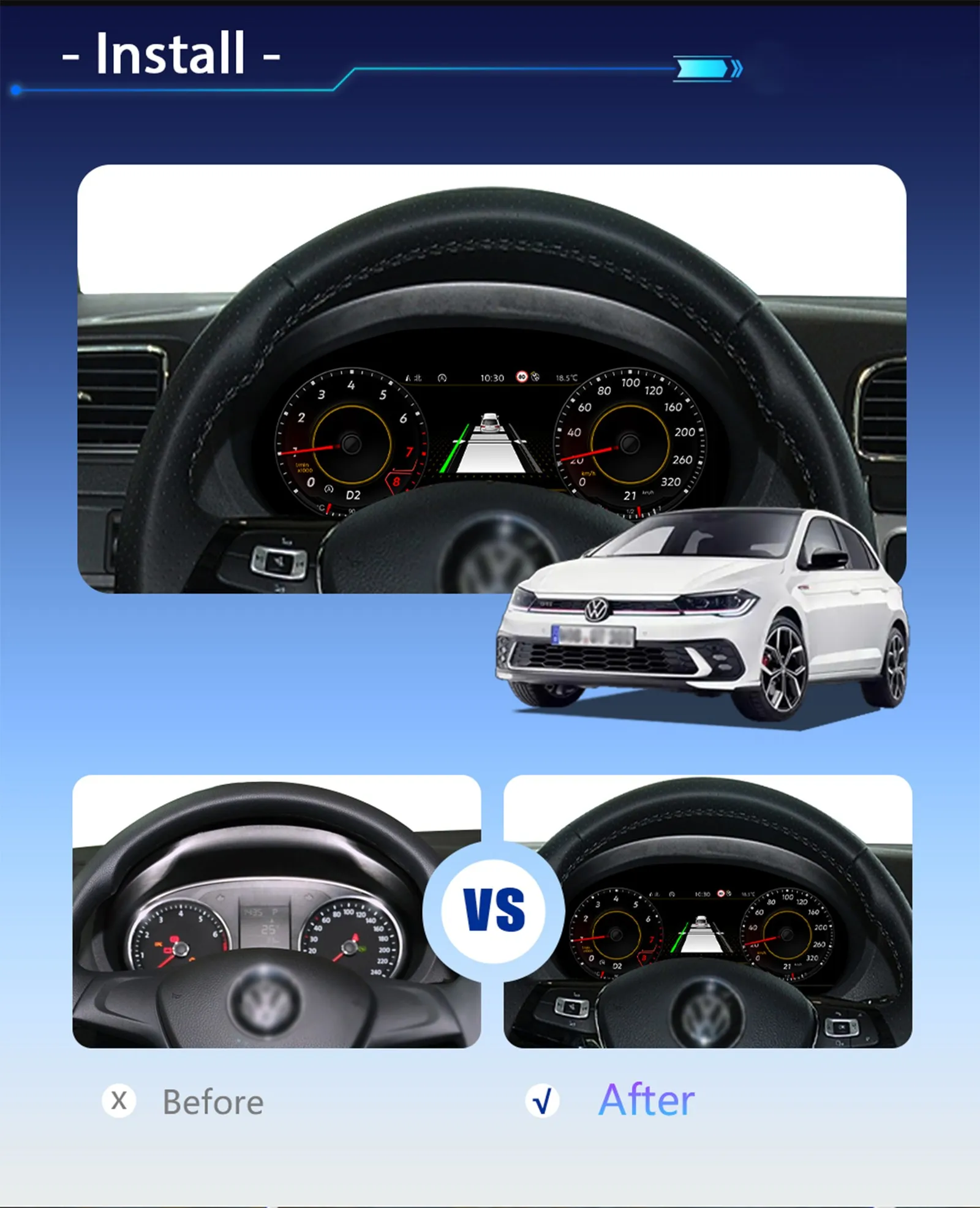 LCD Digital Cluster For Seat leon 2013-2018 Years Support HDMI Carplay Radio Dashboard instrument panel Speedometer