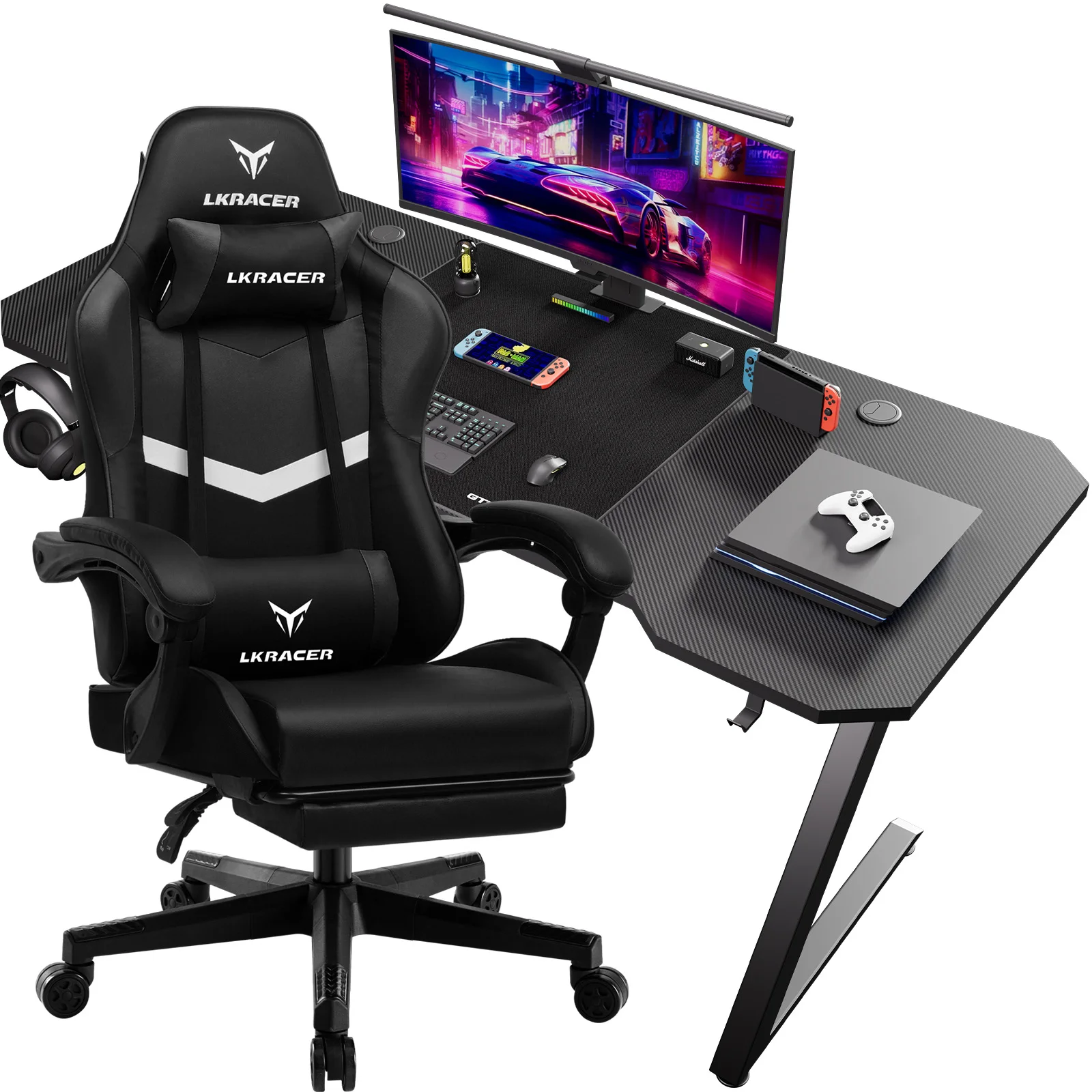 Gaming table Gaming table + Gaming chair Set, Computer table chair Set for Gaming, A Combination of Great Value