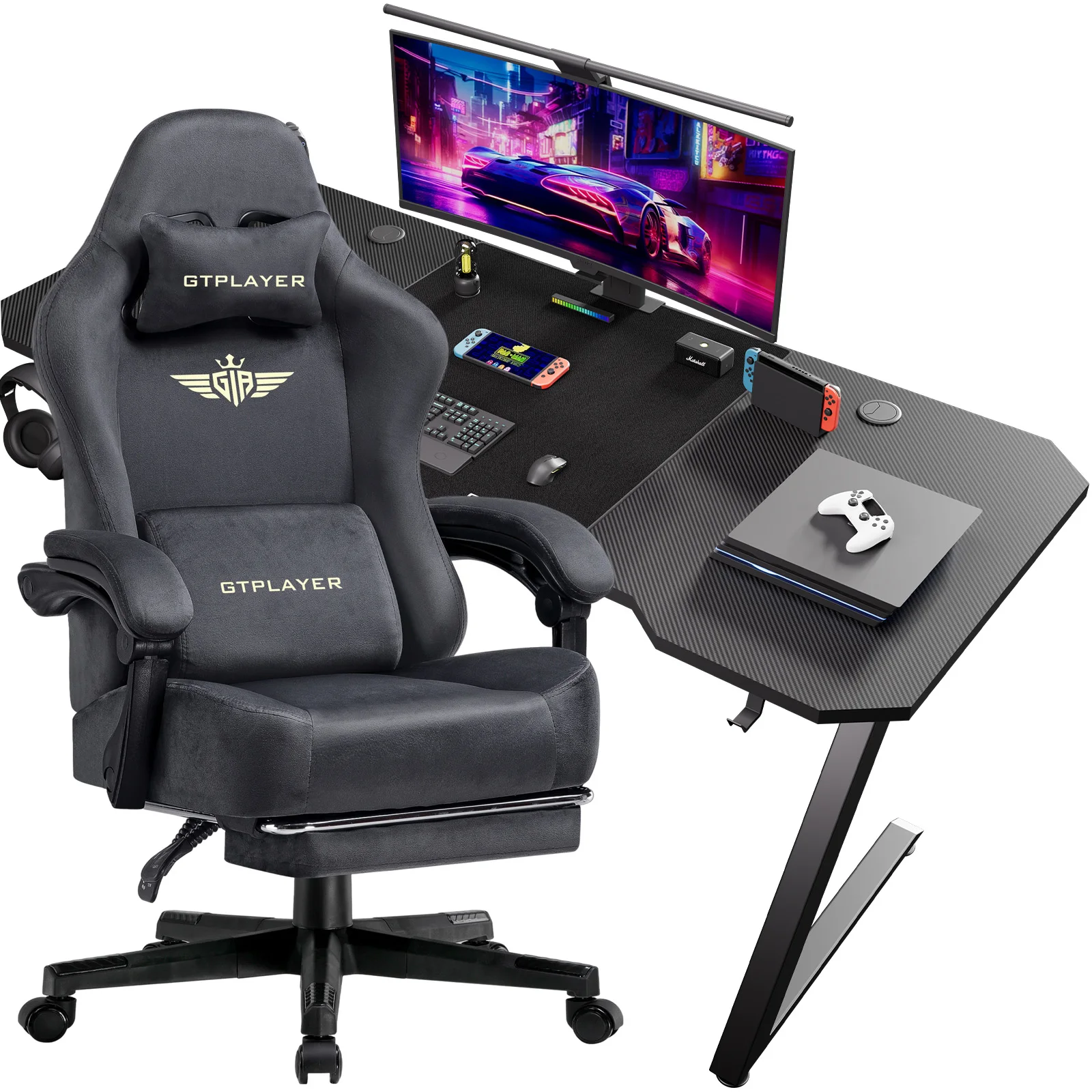 Gaming table Gaming table + Gaming chair Set, Computer table chair Set for Gaming, A Combination of Great Value