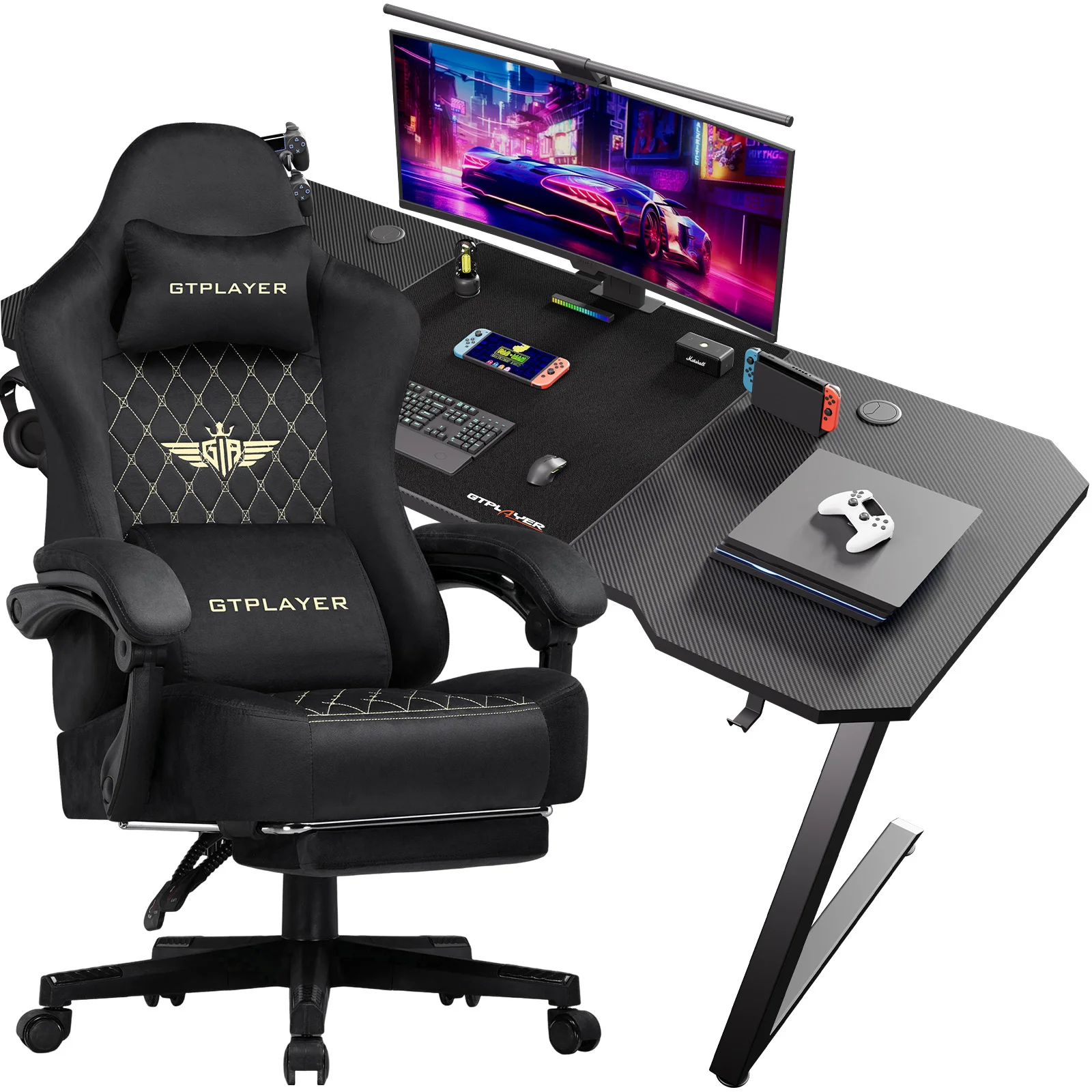 Gaming table Gaming table + Gaming chair Set, Computer table chair Set for Gaming, A Combination of Great Value