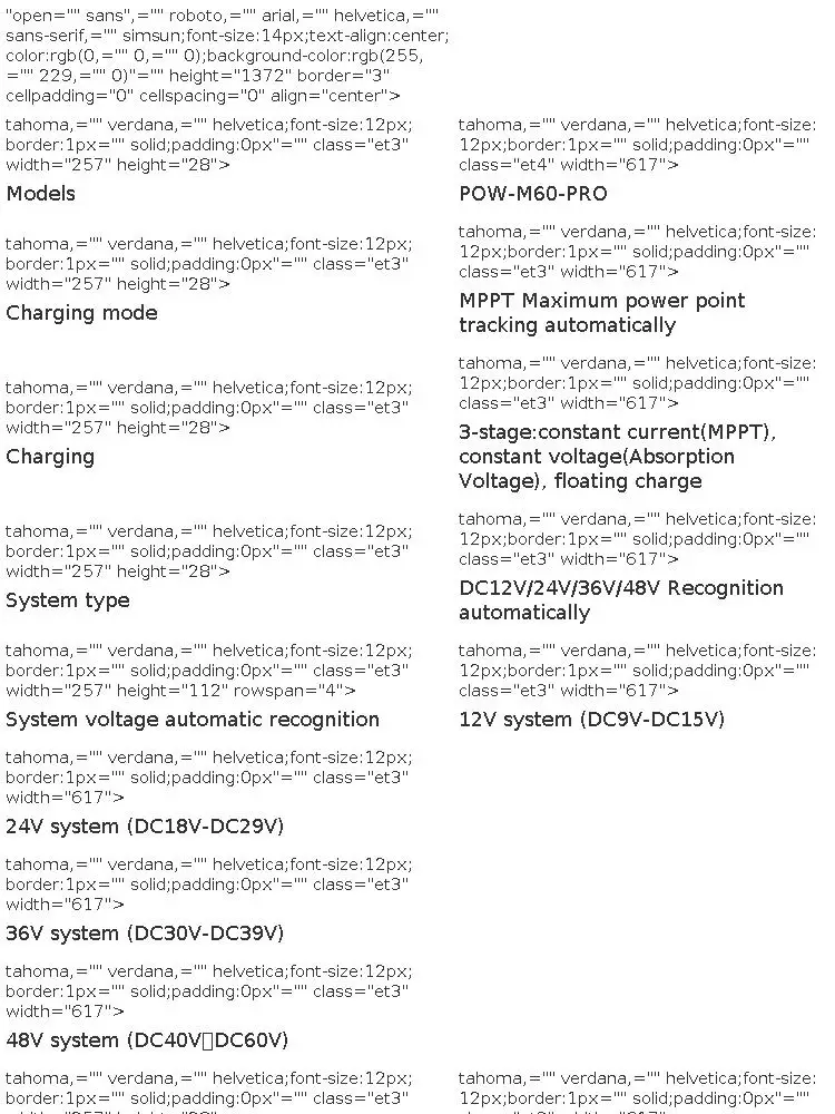 PowMr MPPT 60A Solar Charger Controller 12V 24V 36V 48V Auto Lifepo4 Battery Charger Solar Panel Regulator Max PV Input 160VDC