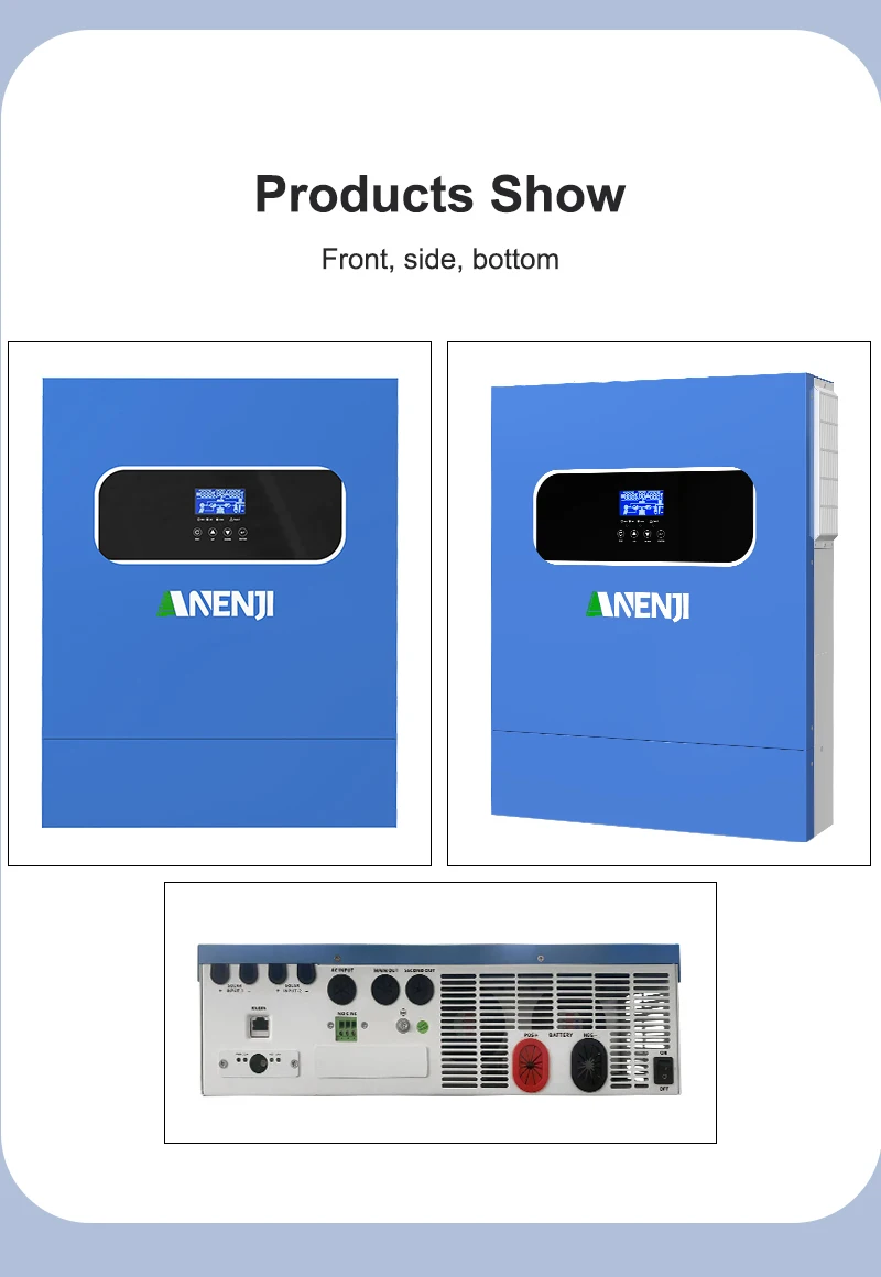 11KW Hybrid Solar Inverter 48V 2KW 12V MPPT Pure Sine Wave Photovoltaic Inverter 230VAC 60A 160A Solar Charger PV 160V 500VDC