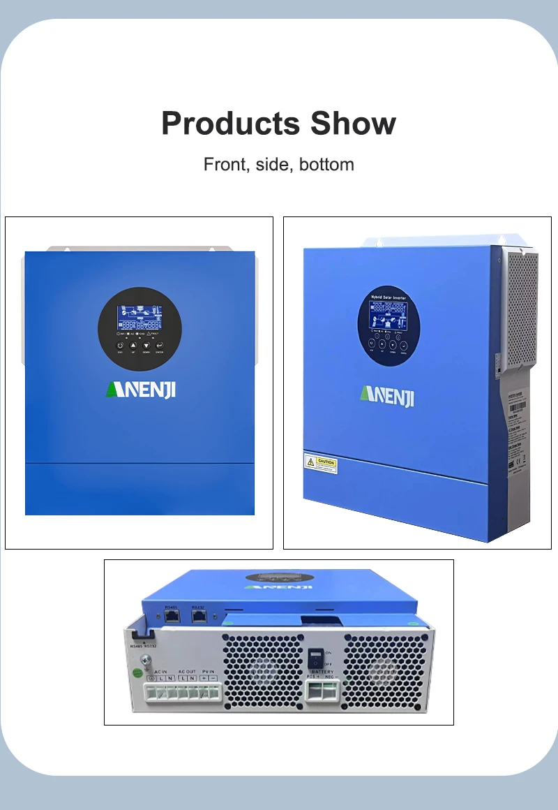 11KW Hybrid Solar Inverter 48V 2KW 12V MPPT Pure Sine Wave Photovoltaic Inverter 230VAC 60A 160A Solar Charger PV 160V 500VDC