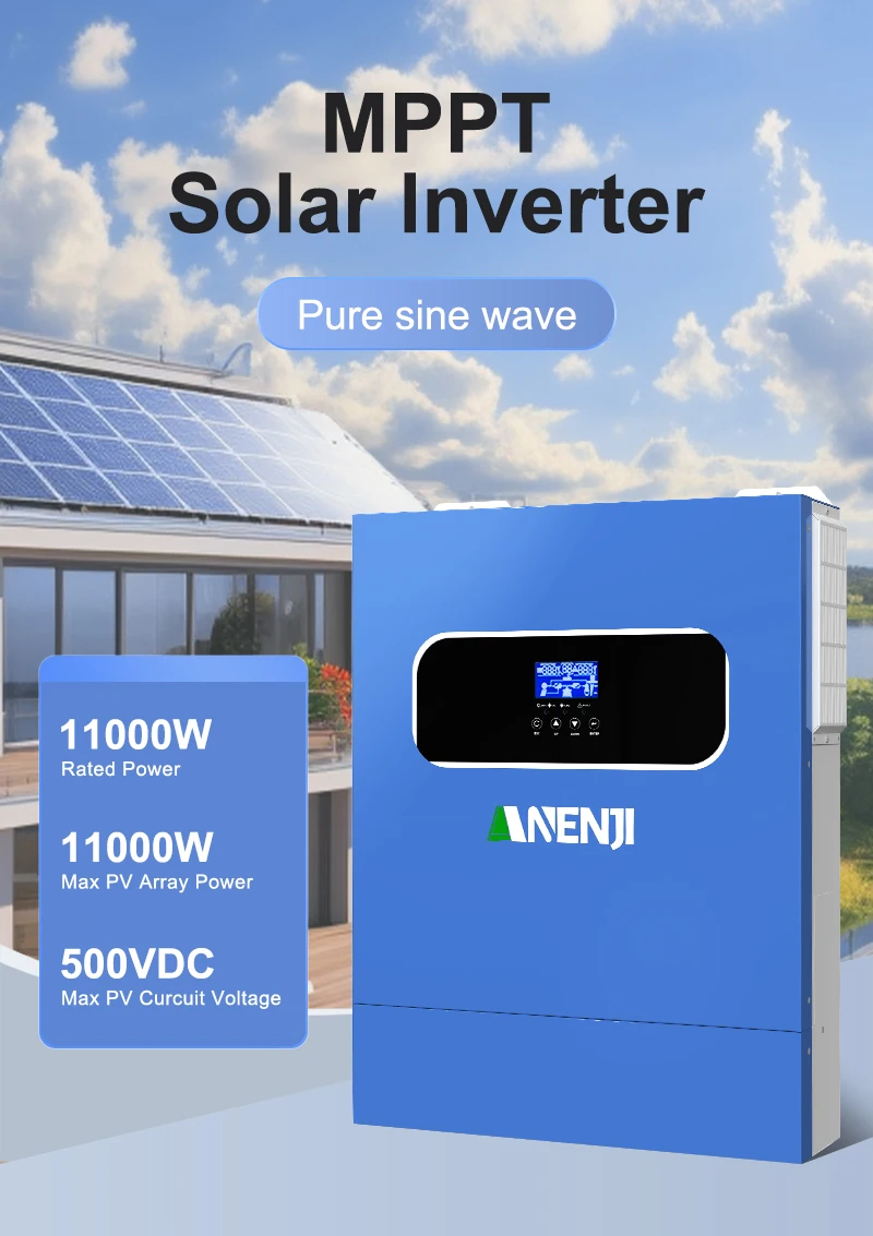 11KW Hybrid Solar Inverter 48V 2KW 12V MPPT Pure Sine Wave Photovoltaic Inverter 230VAC 60A 160A Solar Charger PV 160V 500VDC