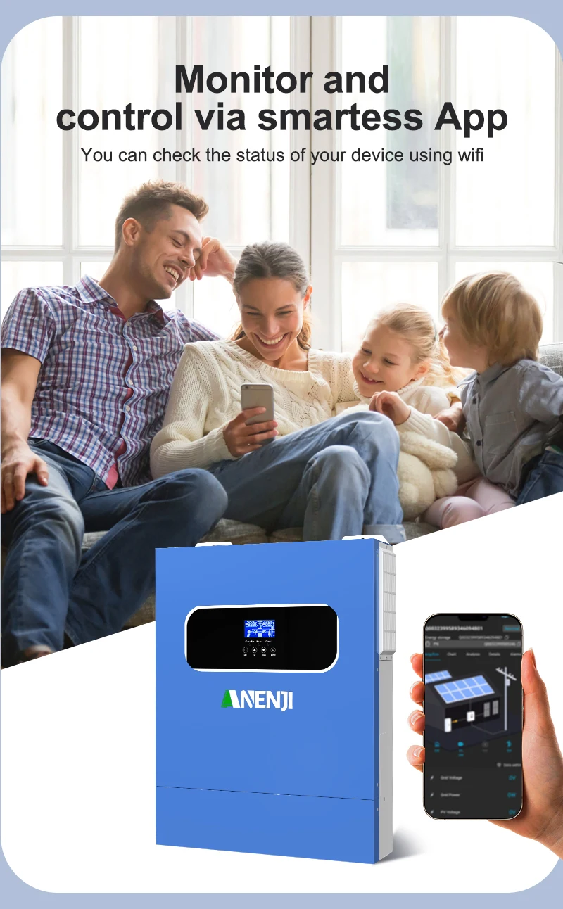 11KW Hybrid Solar Inverter 48V 2KW 12V MPPT Pure Sine Wave Photovoltaic Inverter 230VAC 60A 160A Solar Charger PV 160V 500VDC
