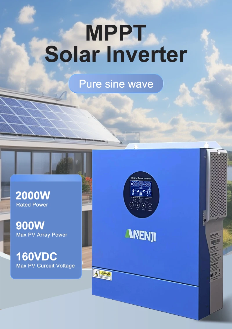11KW Hybrid Solar Inverter 48V 2KW 12V MPPT Pure Sine Wave Photovoltaic Inverter 230VAC 60A 160A Solar Charger PV 160V 500VDC