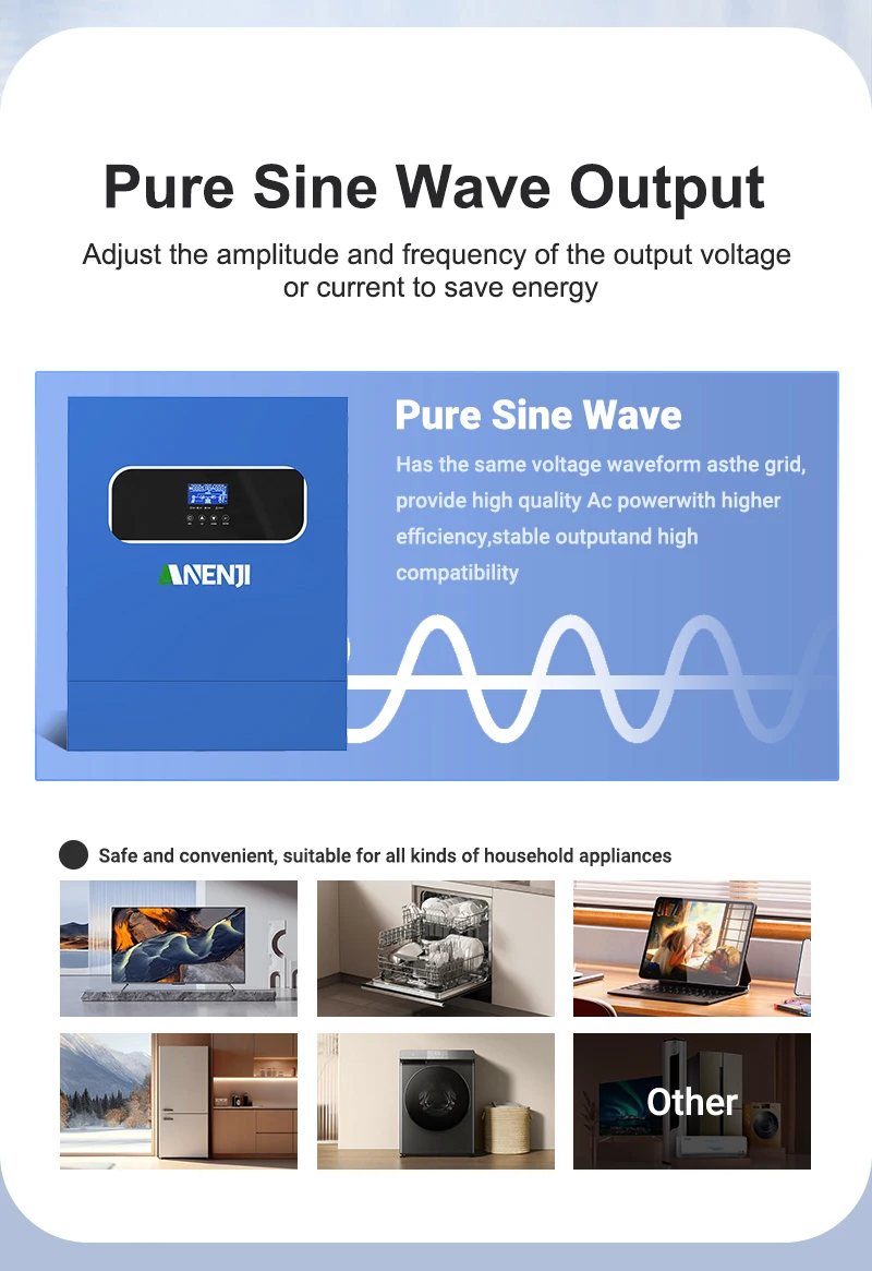 11KW Hybrid Solar Inverter 48V 2KW 12V MPPT Pure Sine Wave Photovoltaic Inverter 230VAC 60A 160A Solar Charger PV 160V 500VDC