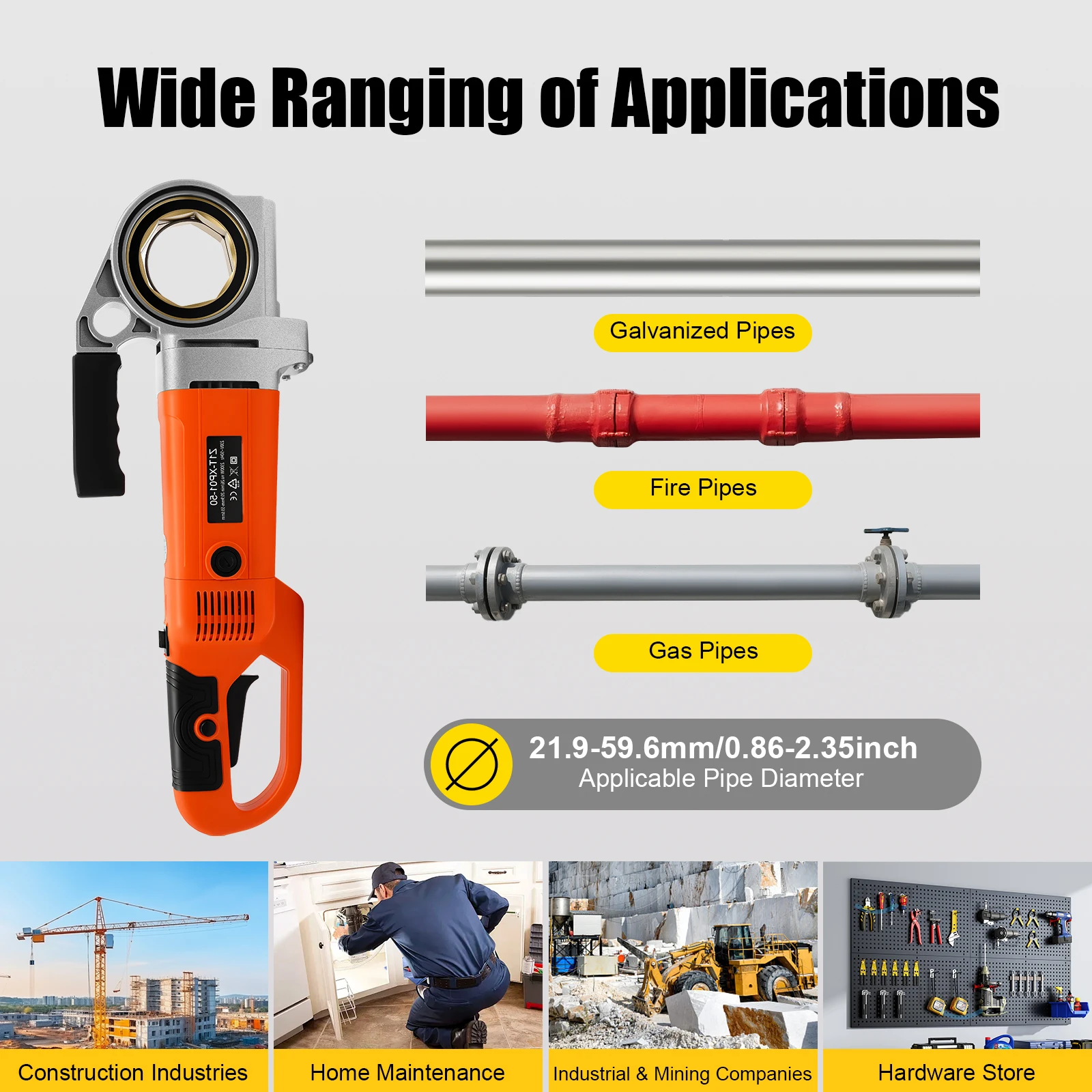 Pipe Threader 2300W Pure Copper Motor 6 Threading Dies Threading Tool Pipe Threading Machine Powerful for Pipe Processing Tasks