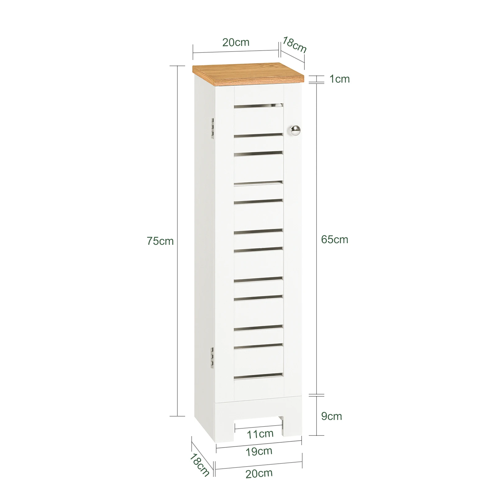 SoBuy BZR85-W Freestanding Toilet wheels Holder Toilet wardrobe Toilet Paper storage Bathroom Shelf Bathroom wardrobe White Nature