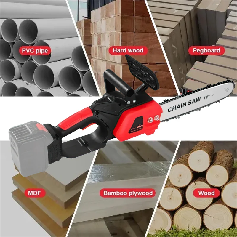12 Inch Brushless Electric Chain Saw 3500W Portable Logging Chainsaw Rechargeable Cordless Pruning Tools For Makita Battery