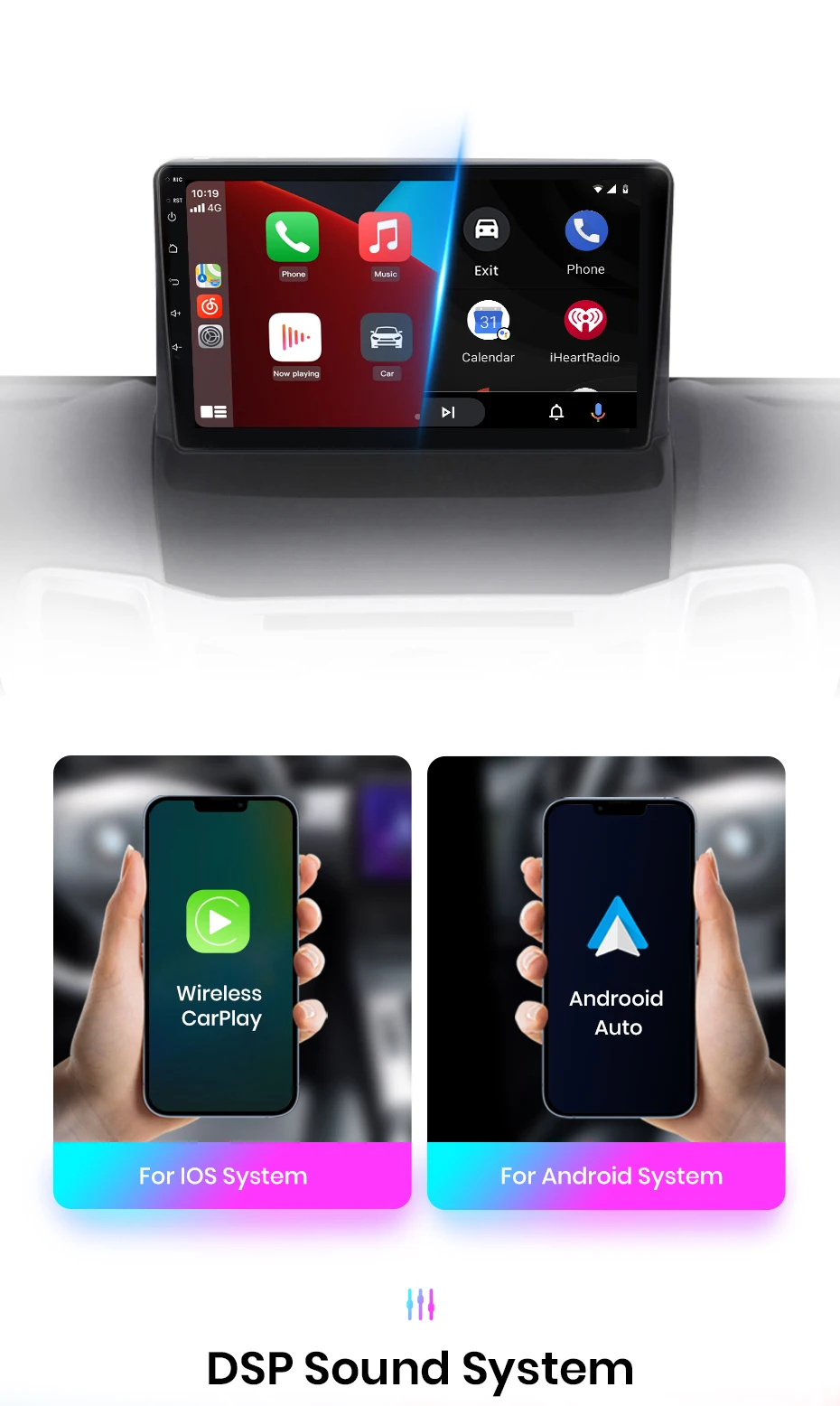 Junsun AI voice Wireless Carplay Android Auto radio For Ford Fiesta 2009 2010 2011 Car Intelligent Systems BT 2 din autoradio