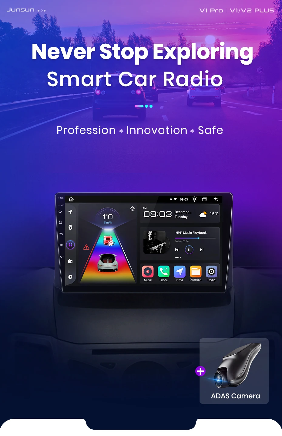 Junsun AI voice Wireless Carplay Android Auto radio For Ford Fiesta 2009 2010 2011 Car Intelligent Systems BT 2 din autoradio