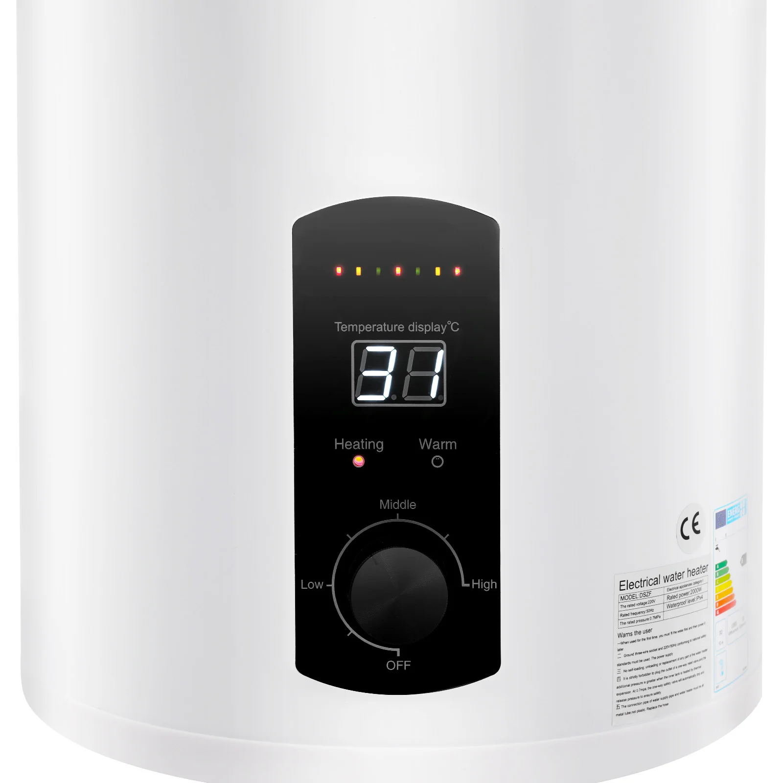 Electric 100L Storage Water Heater, Boiler, Electric Instantaneous Water Heater, LED Screen (Actual Water Capacity: 60L)