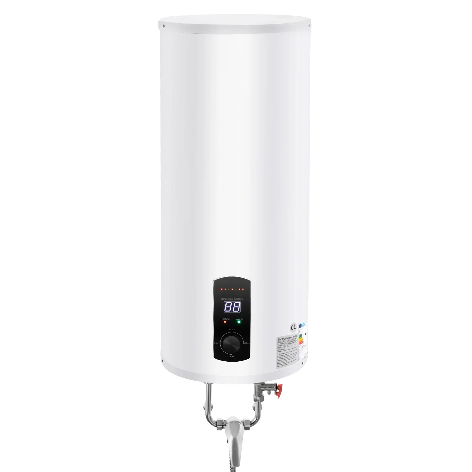 Electric 100L Storage Water Heater, Boiler, Electric Instantaneous Water Heater, LED Screen (Actual Water Capacity: 60L)