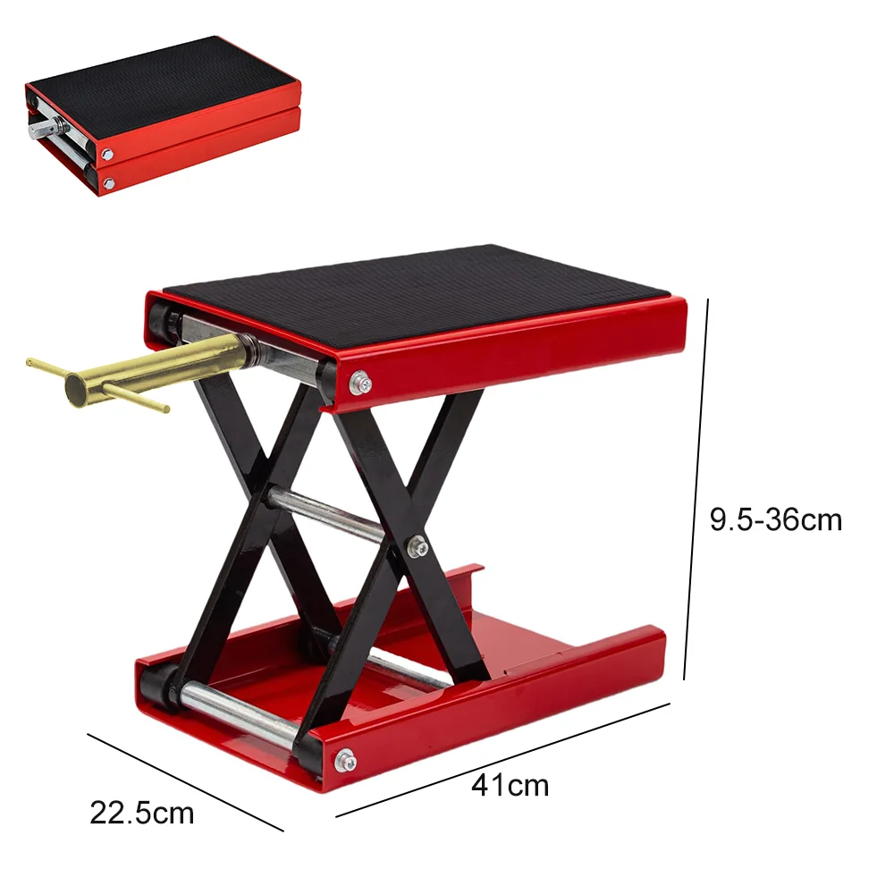 Motorcycle Lift Table 500kg Heavy Duty Hydraulic Lift Wide Deck Scissor Lift Jack Table Foot Stand Jack for Dirt Bike ATV Motor