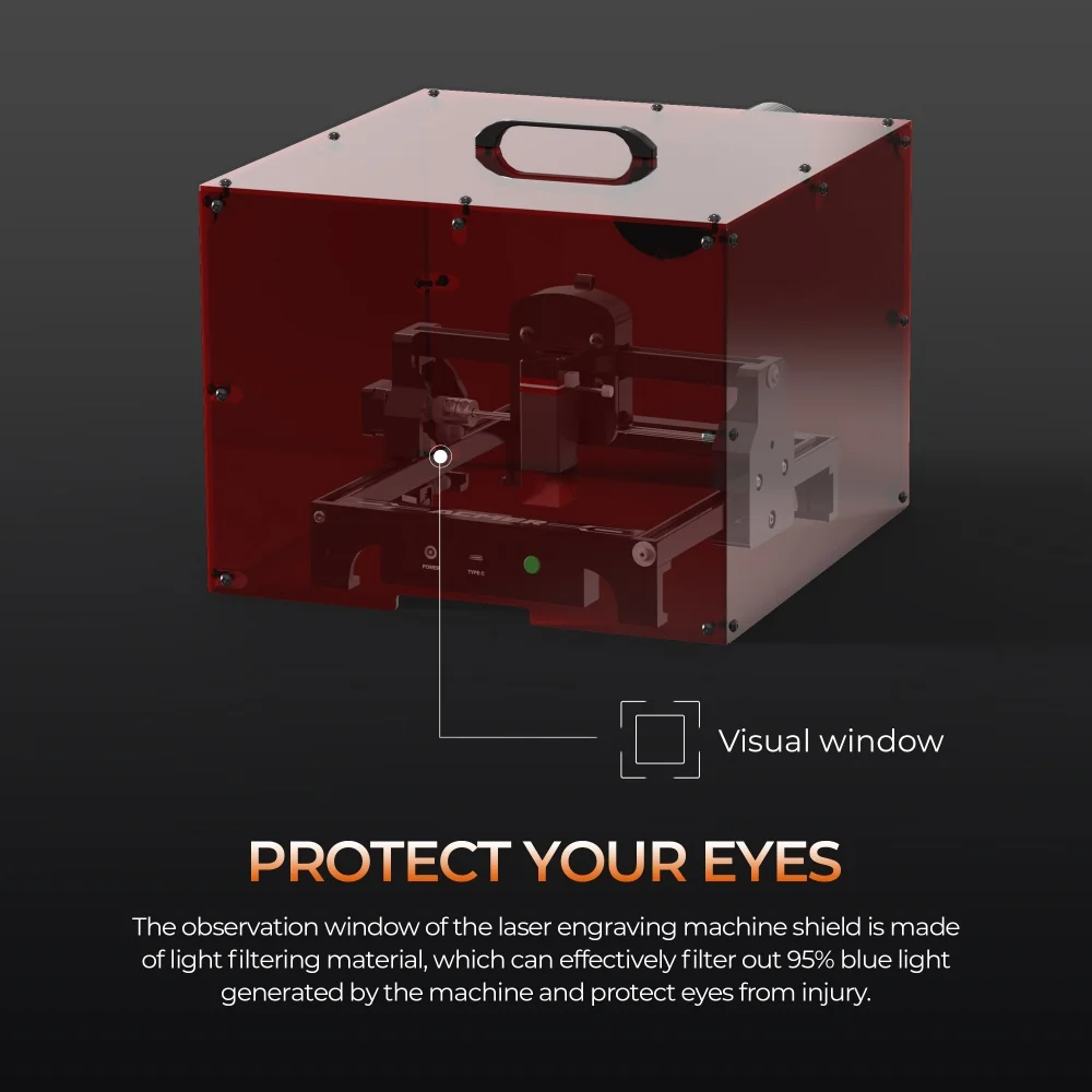 ACMER S1 Protective Cover For Laser Engraver Enclosure with Vent Eye Protection Dustproof Noise Reduction Engraver Accessories